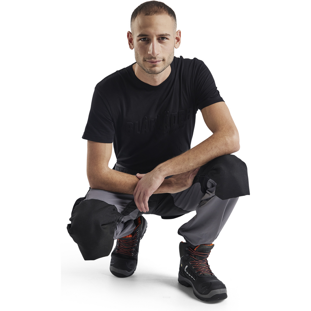 Blaklader 4-Way Stretch Craftsman Work Trousers, Medium Grey/Black (8)