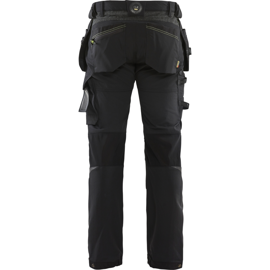 Blaklader 4-Way Stretch Craftsman Work Trousers, Black/Yellow (4)