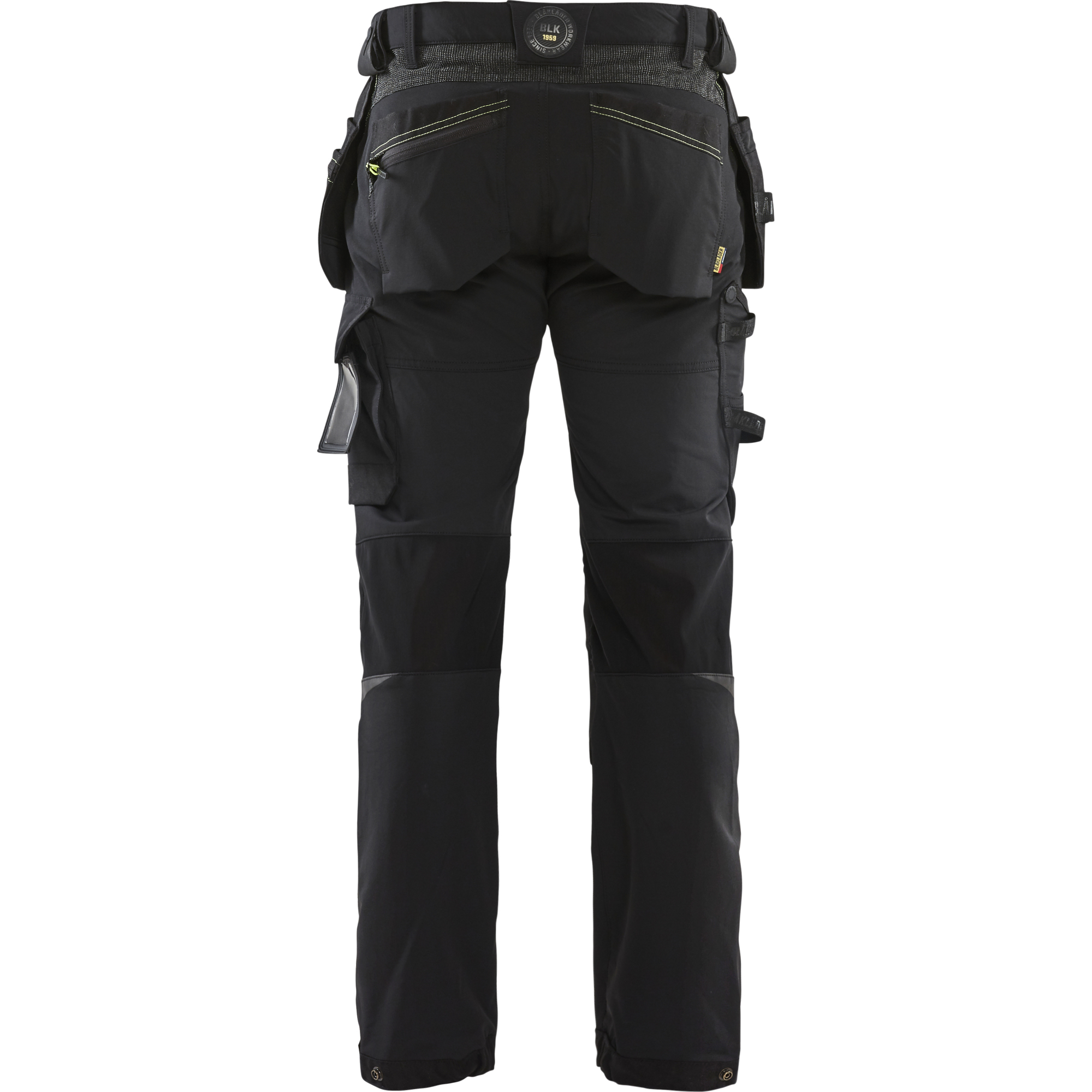 Blaklader 4-Way Stretch Craftsman Work Trousers, Black/Yellow (4)