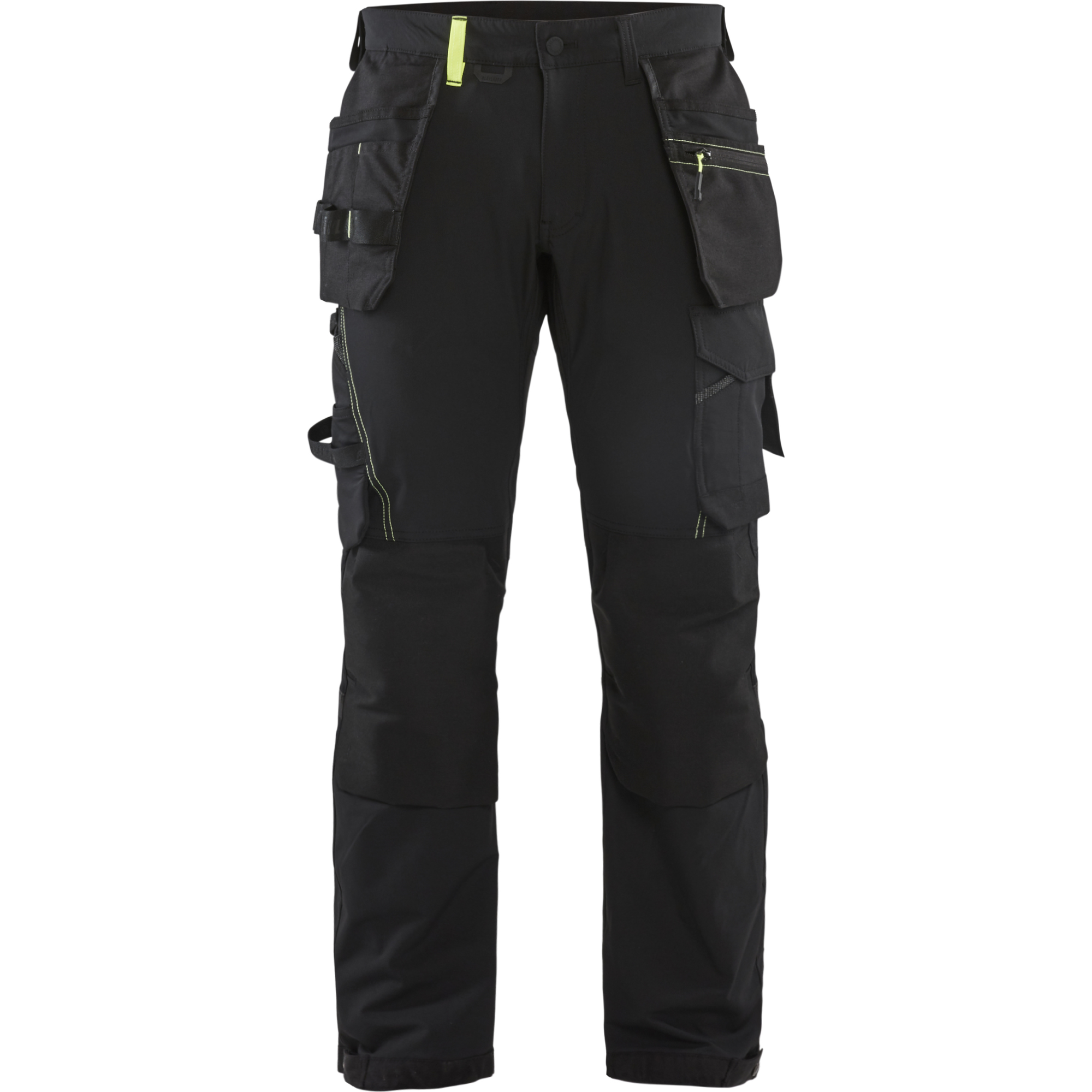 Blaklader 4-Way Stretch Craftsman Work Trousers, Black/Yellow