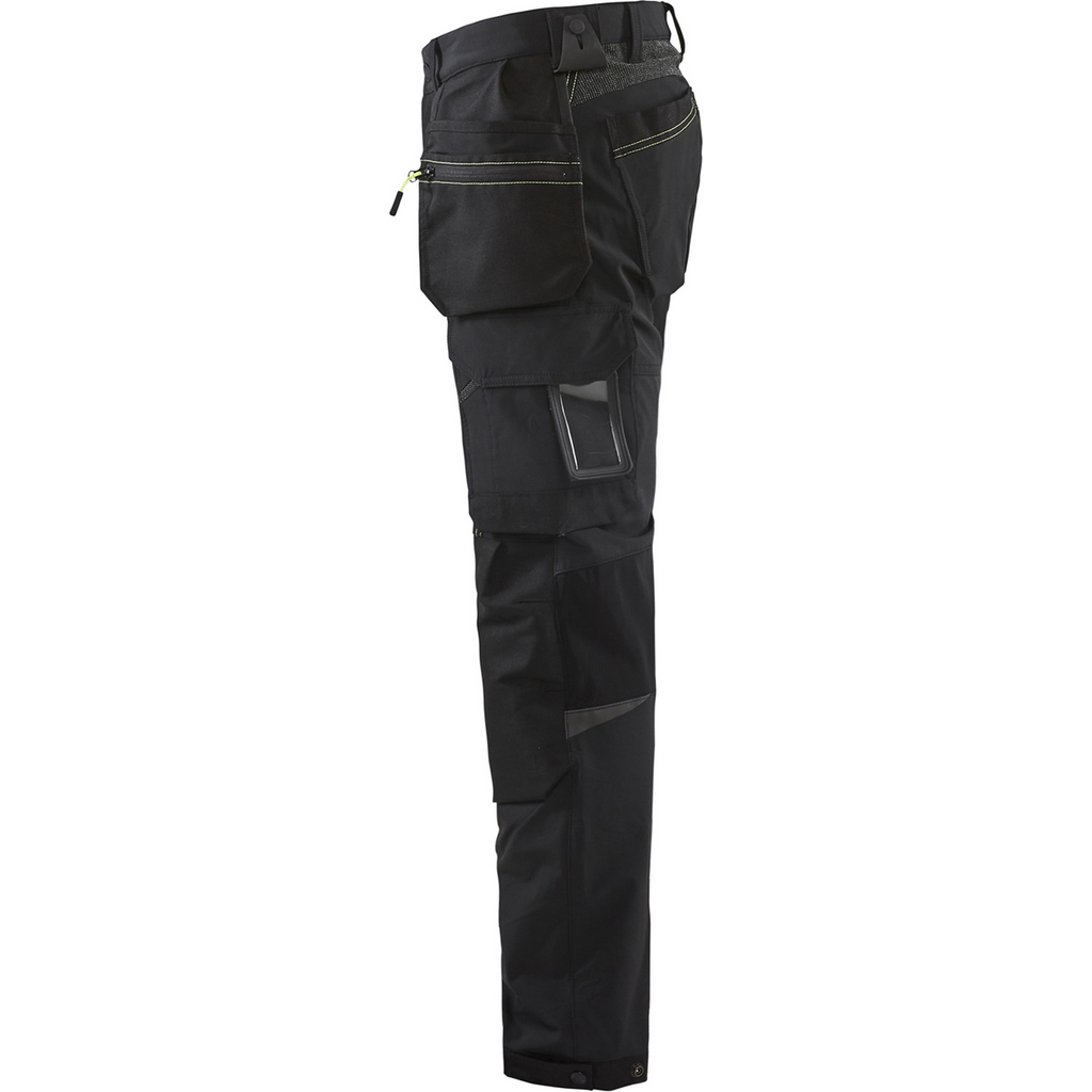 Blaklader 4-Way Stretch Craftsman Work Trousers, Black/Yellow (3)