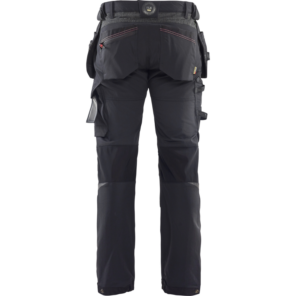 Blaklader 4-Way Stretch Craftsman Work Trousers, Black/Red (4)
