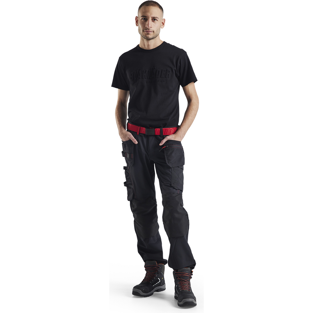 Blaklader 4-Way Stretch Craftsman Work Trousers, Black/Red (5)