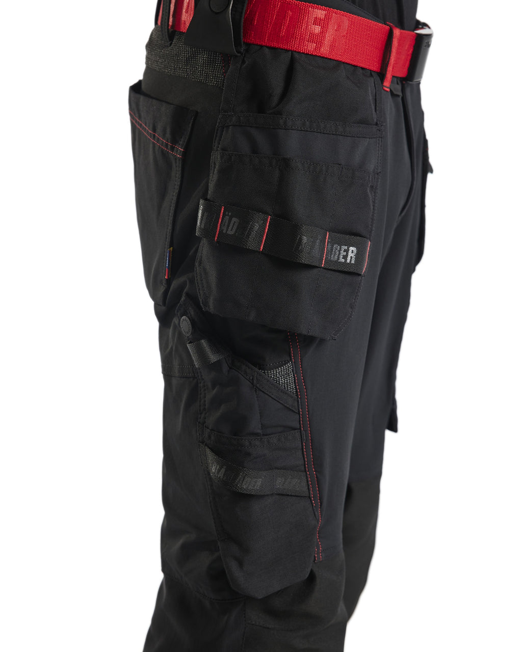 Blaklader 4-Way Stretch Craftsman Work Trousers, Black/Red (7)