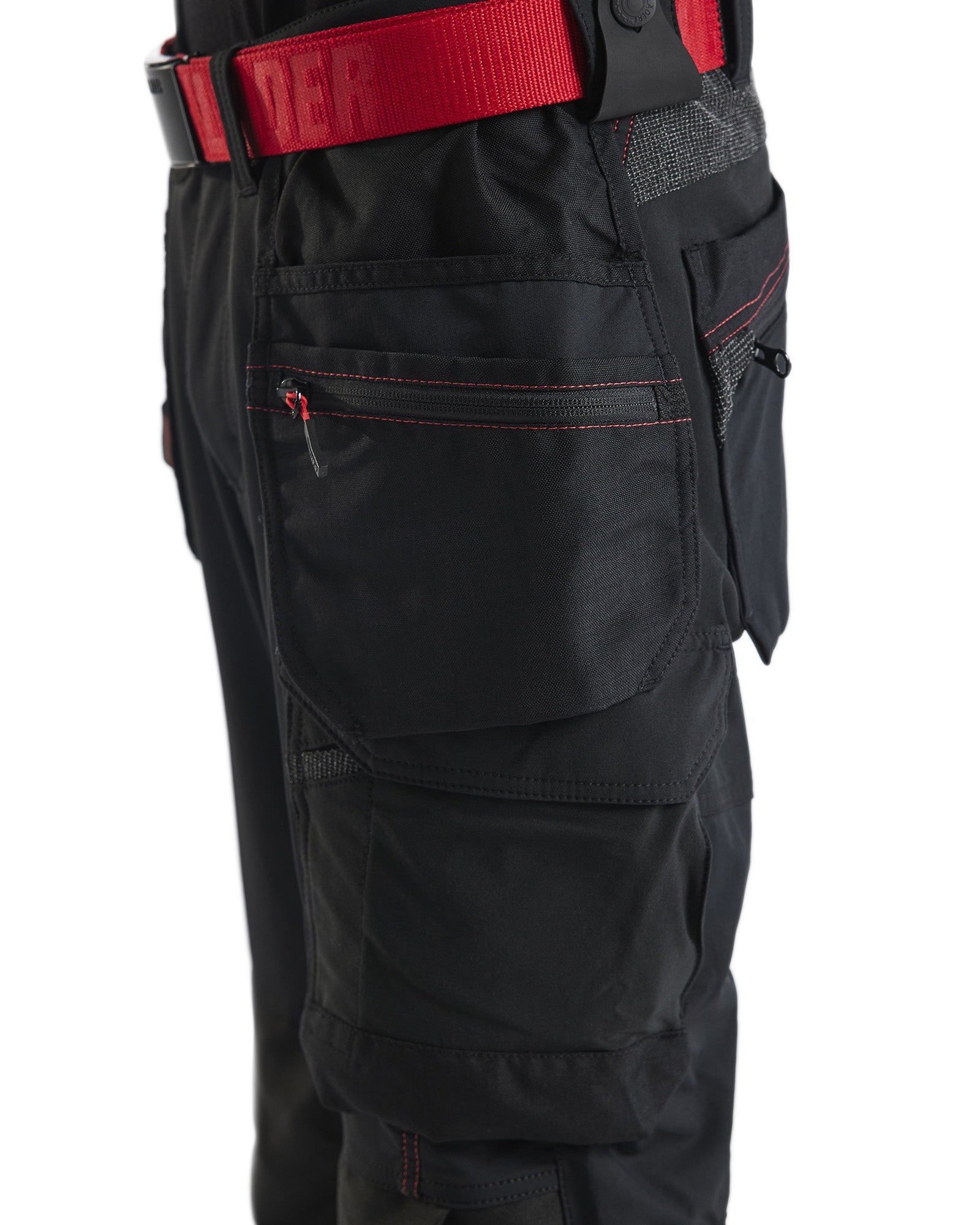 Blaklader 4-Way Stretch Craftsman Work Trousers, Black/Red (8)
