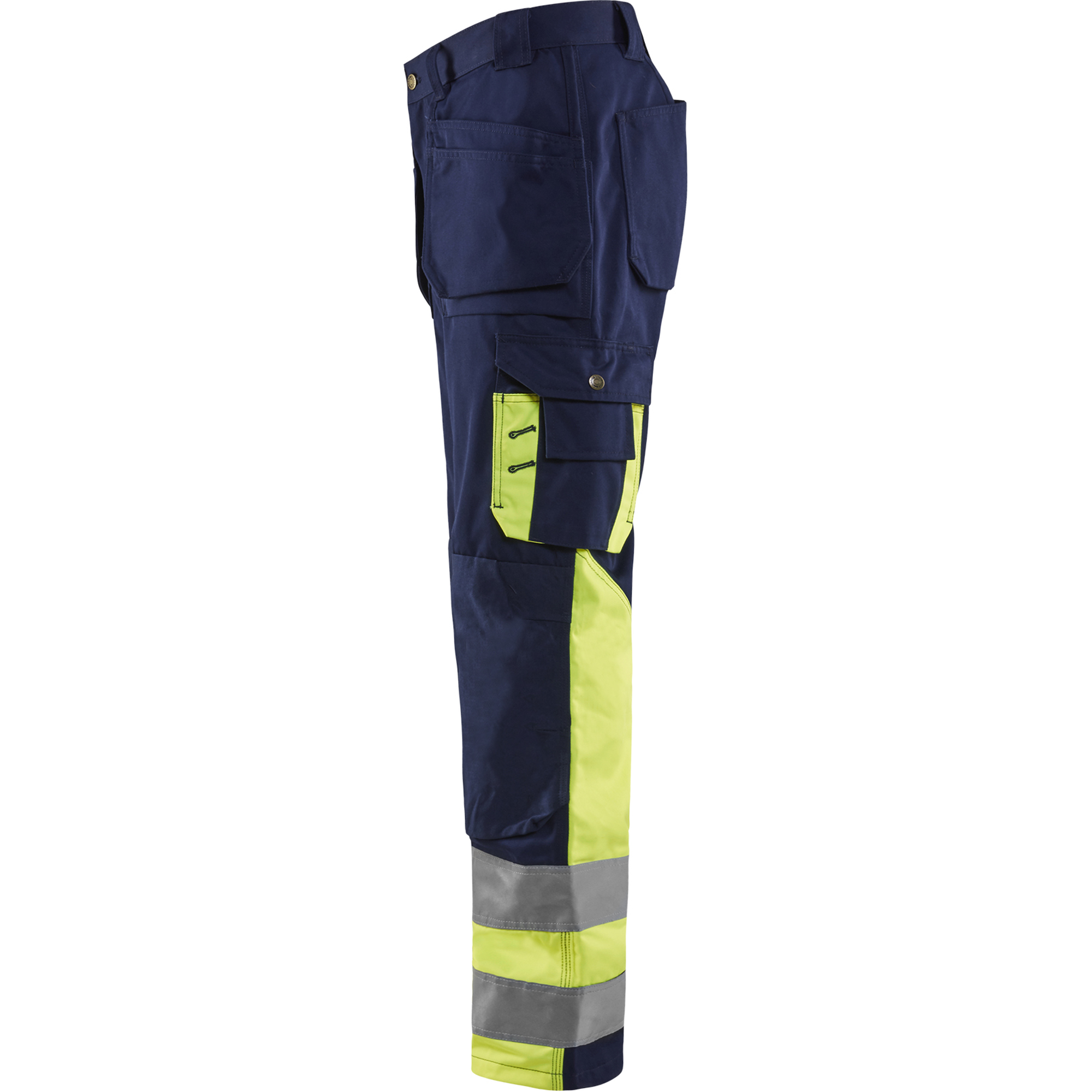 Blaklader High Vis Work Trousers, Navy Blue/Yellow (3)
