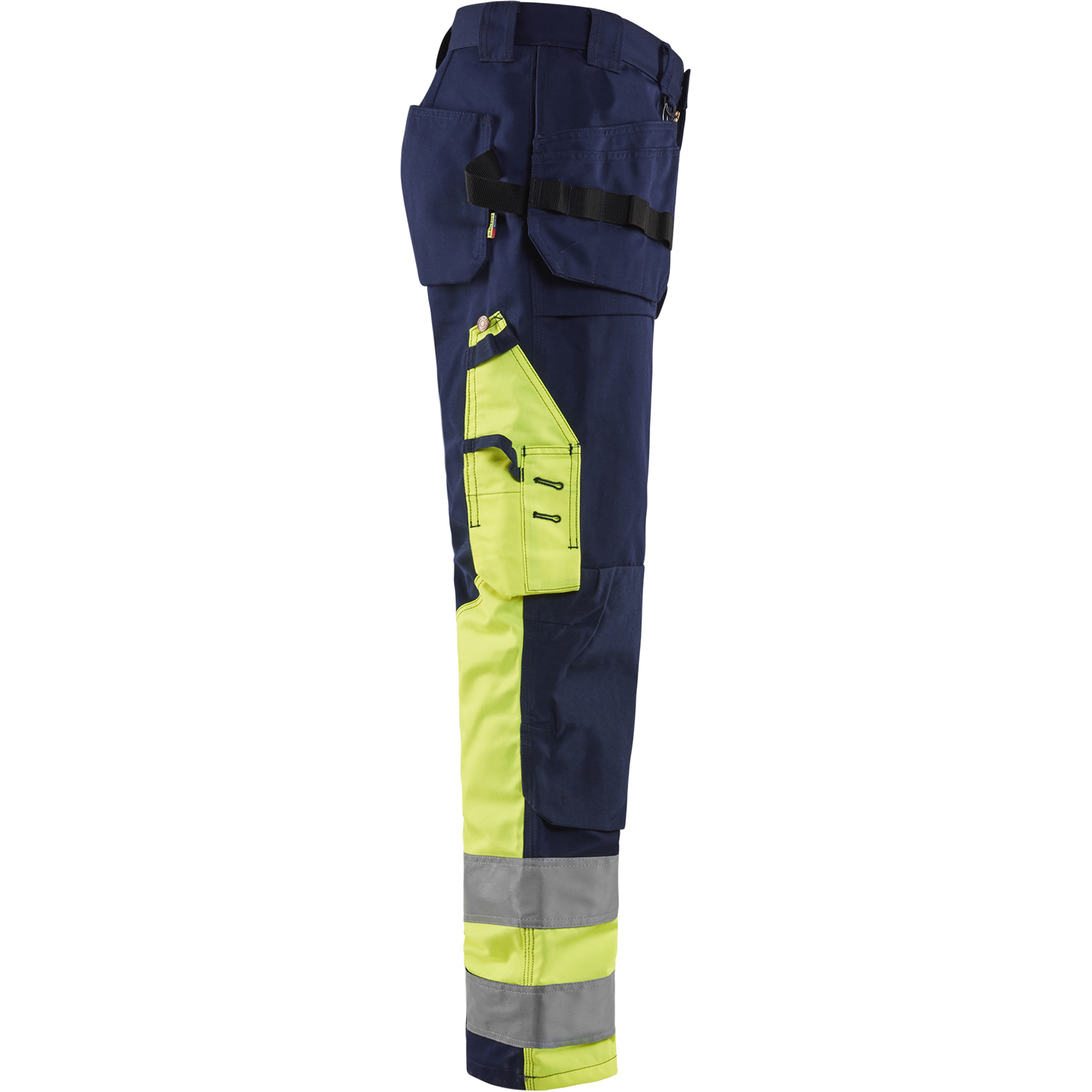 Blaklader High Vis Work Trousers, Navy Blue/Yellow (2)