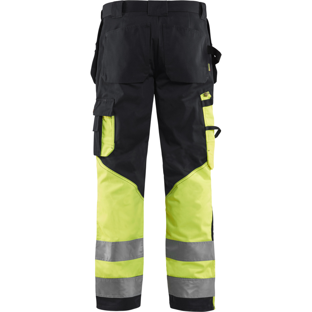 Blaklader High Vis Work Trousers, Black/Yellow (4)