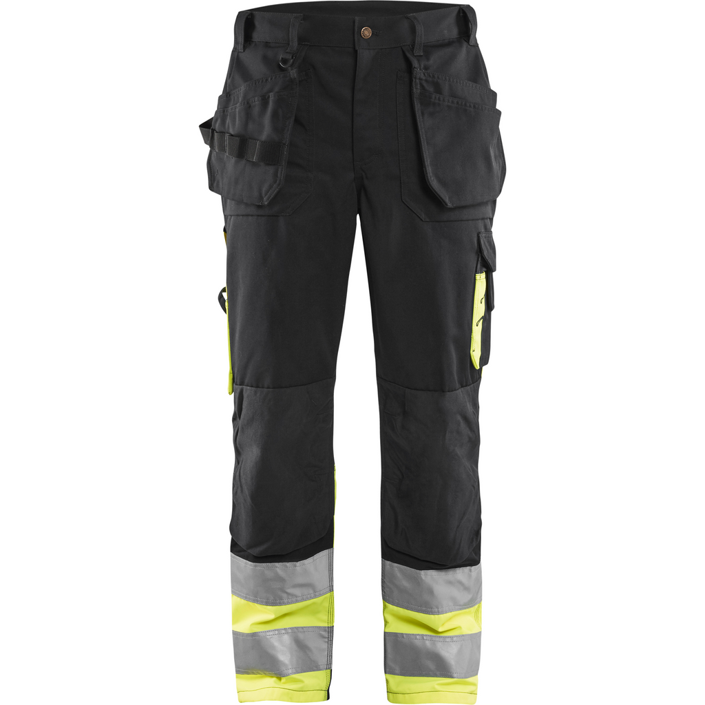 Blaklader High Vis Work Trousers, Black/Yellow
