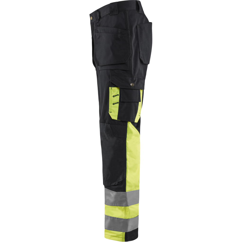 Blaklader High Vis Work Trousers, Black/Yellow (3)