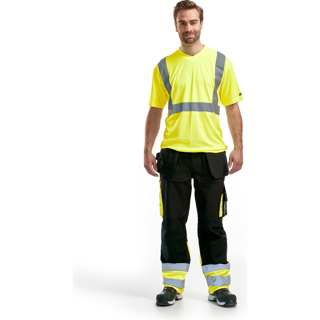 Blaklader High Vis Work Trousers, Black/Yellow (5)