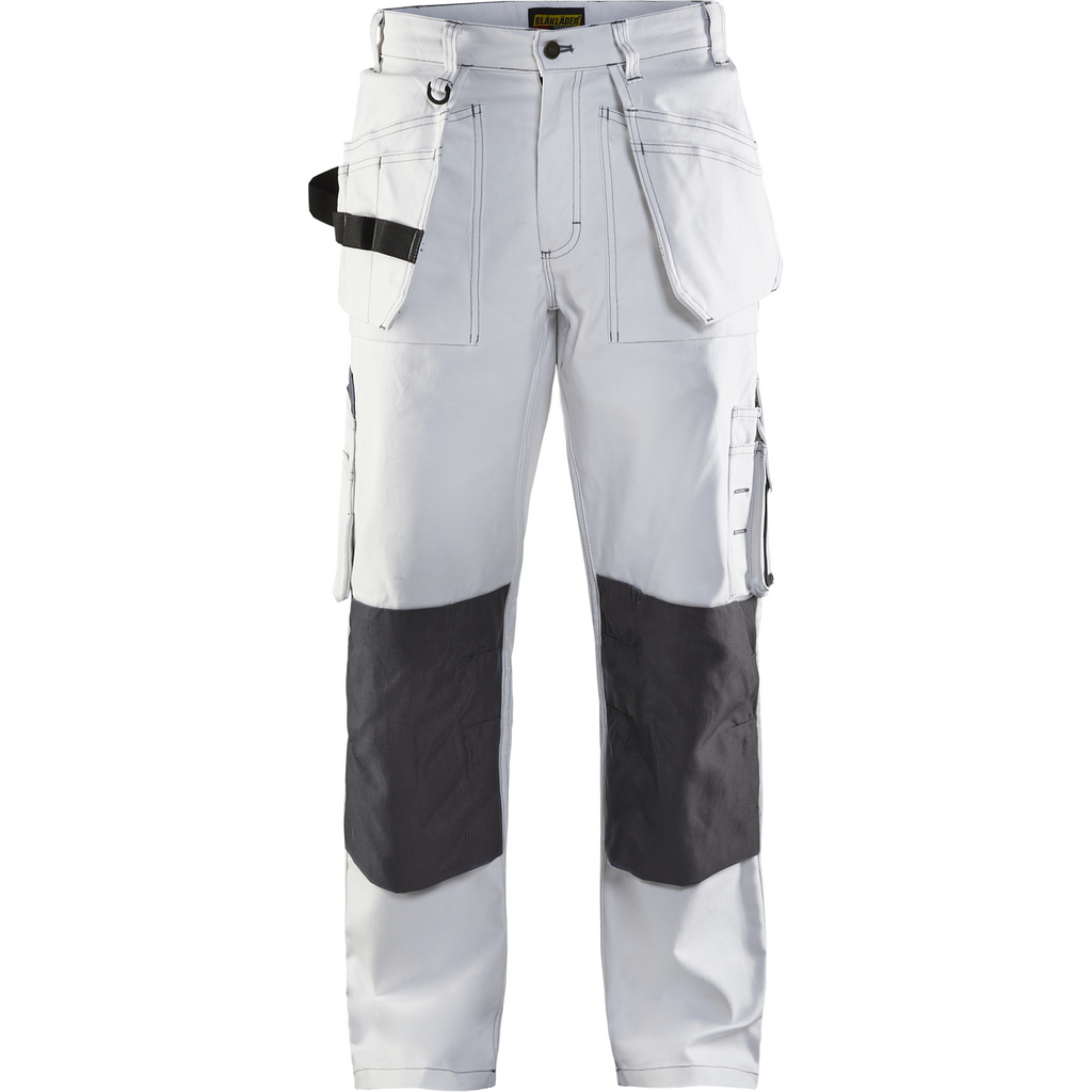 Blaklader Work Trousers, White/Dark Grey