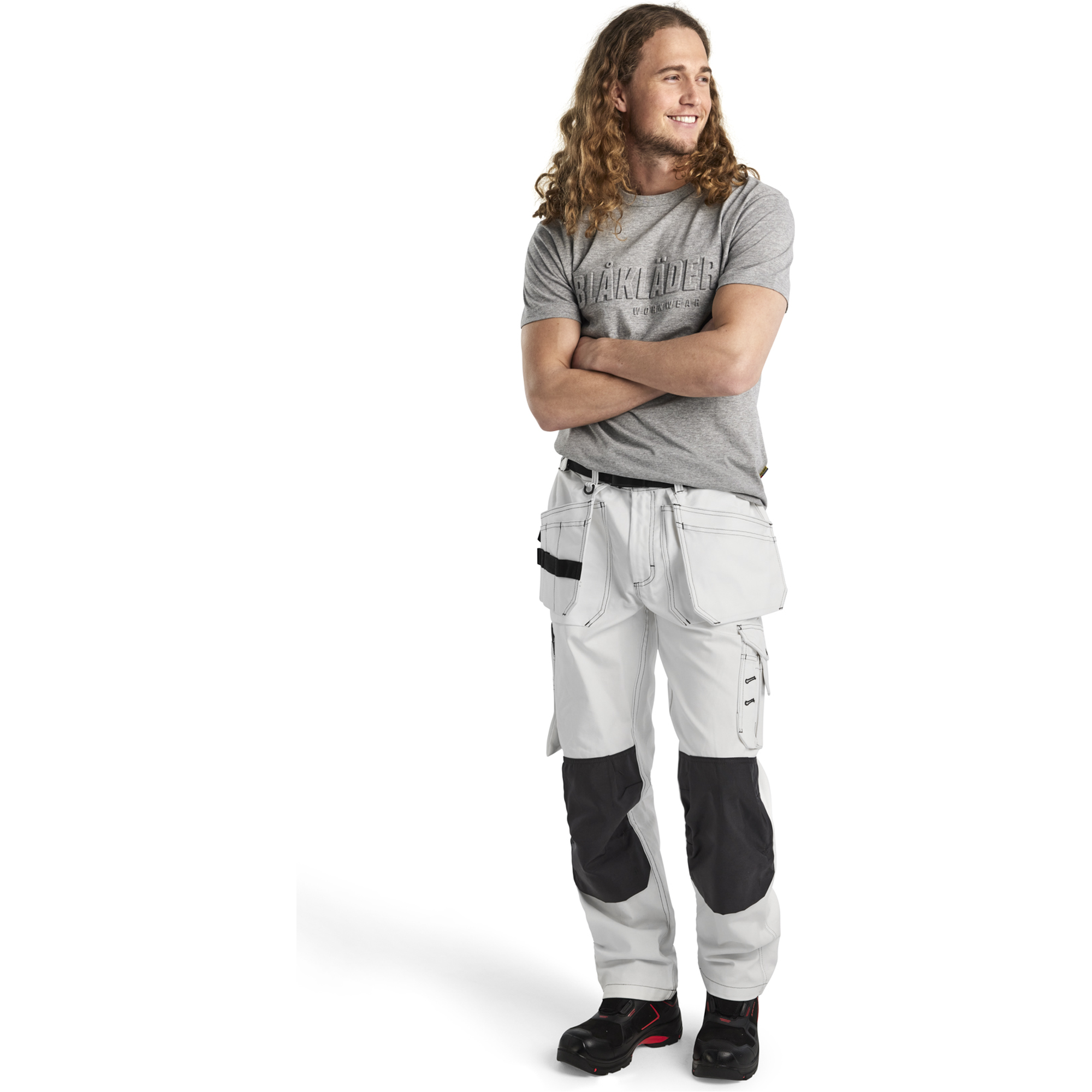 Blaklader Work Trousers, White/Dark Grey (5)