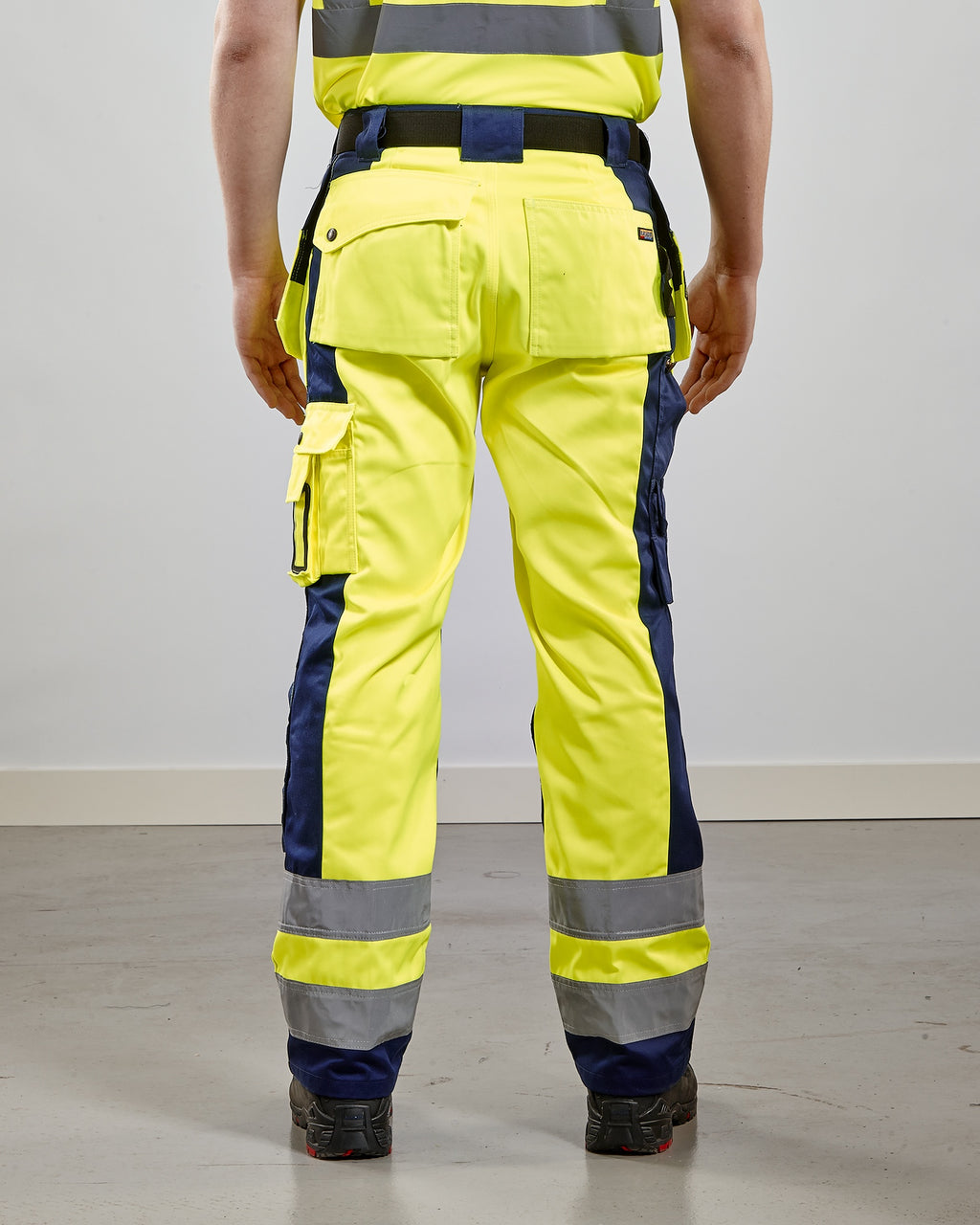 Blaklader High Vis Work Trousers, Yellow/Navy Blue (6)