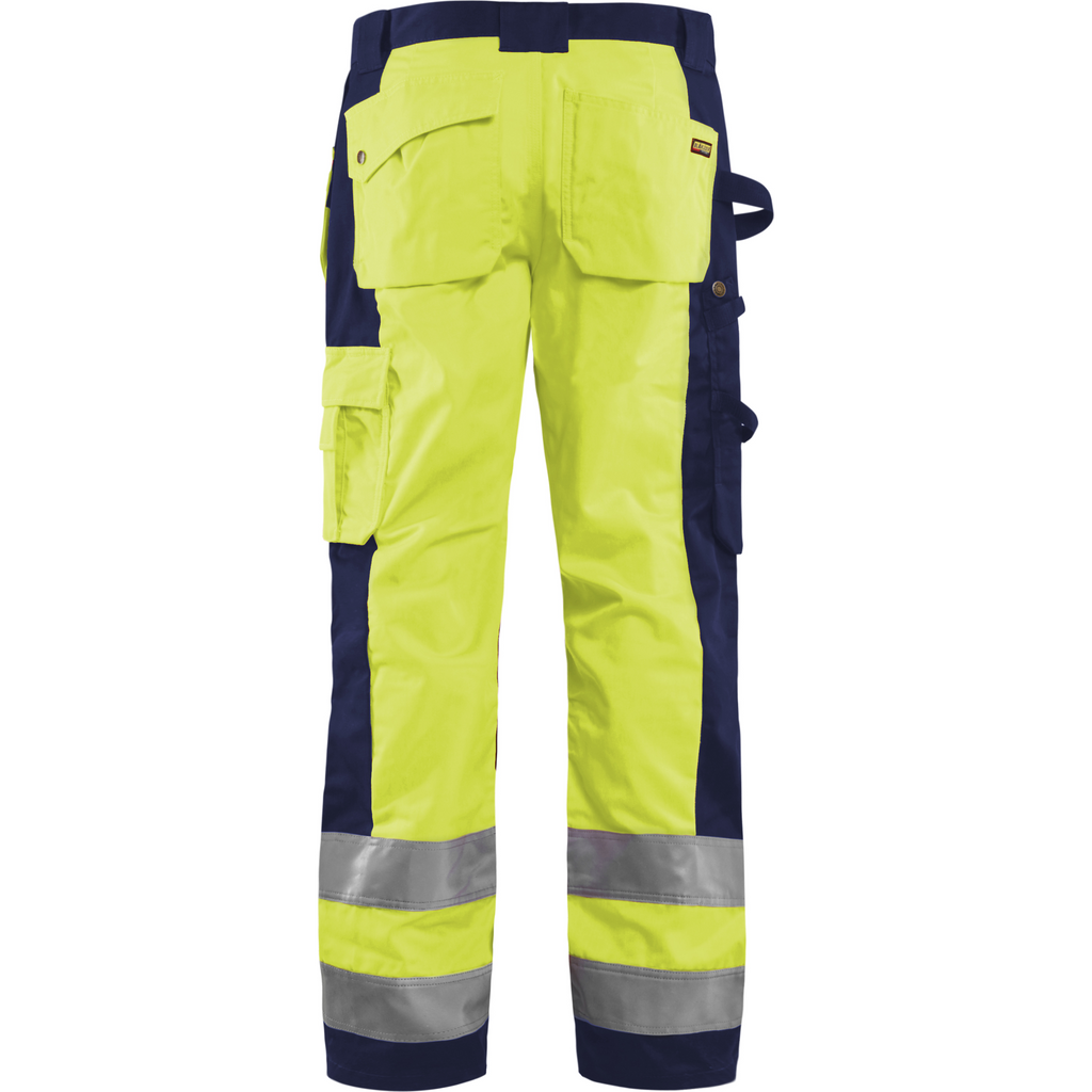 Blaklader High Vis Work Trousers, Yellow/Navy Blue (4)