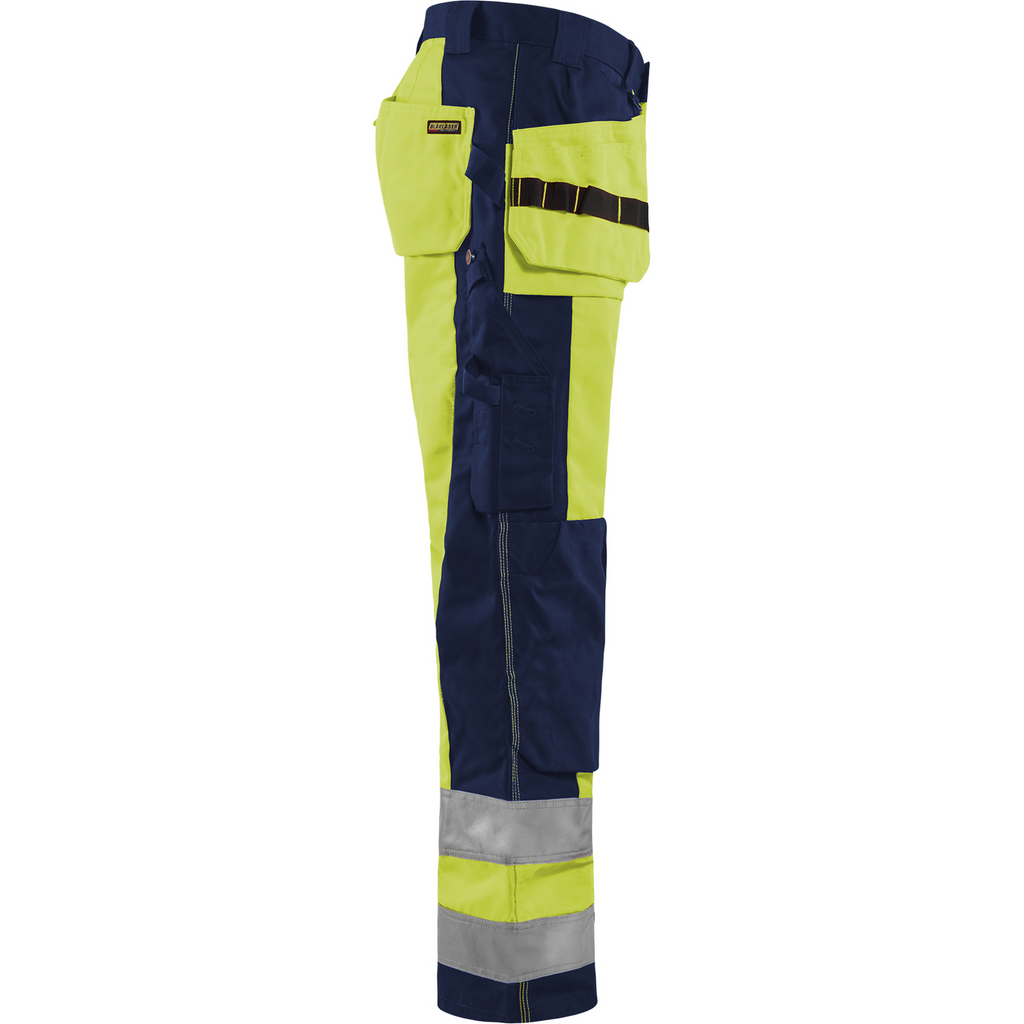 Blaklader High Vis Work Trousers, Yellow/Navy Blue (2)