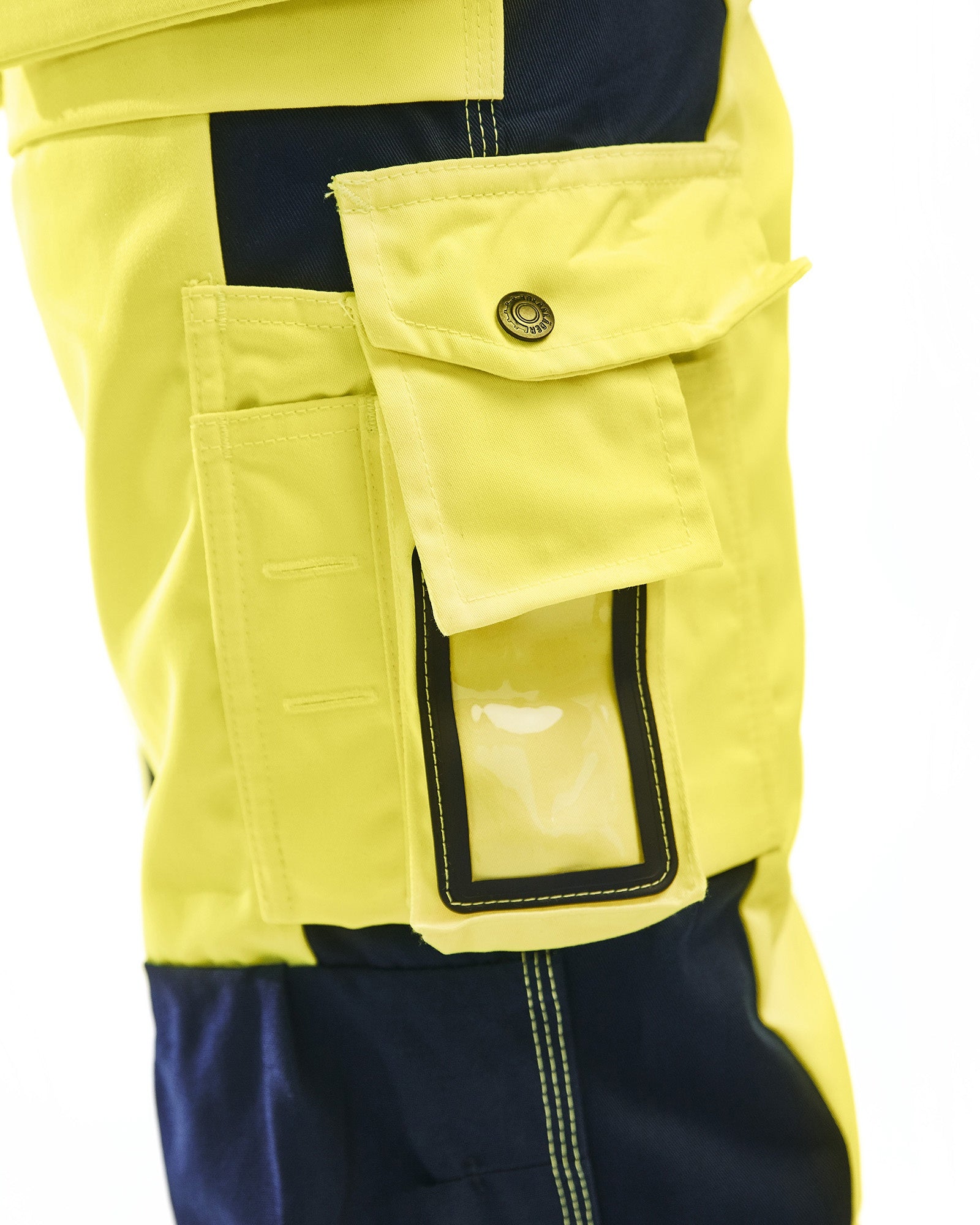 Blaklader High Vis Work Trousers, Yellow/Navy Blue (8)
