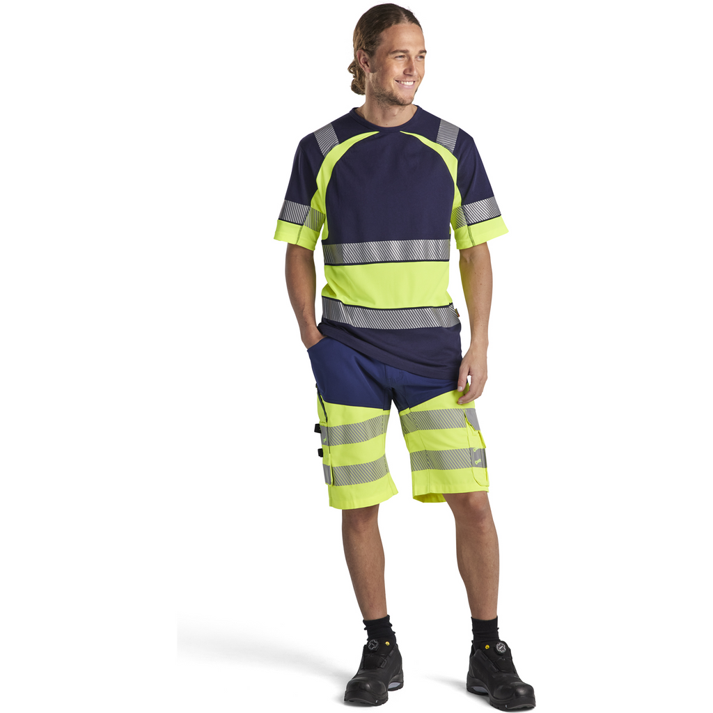 Blaklader High Vis Stretch Shorts, Navy Blue/ Yellow (5)