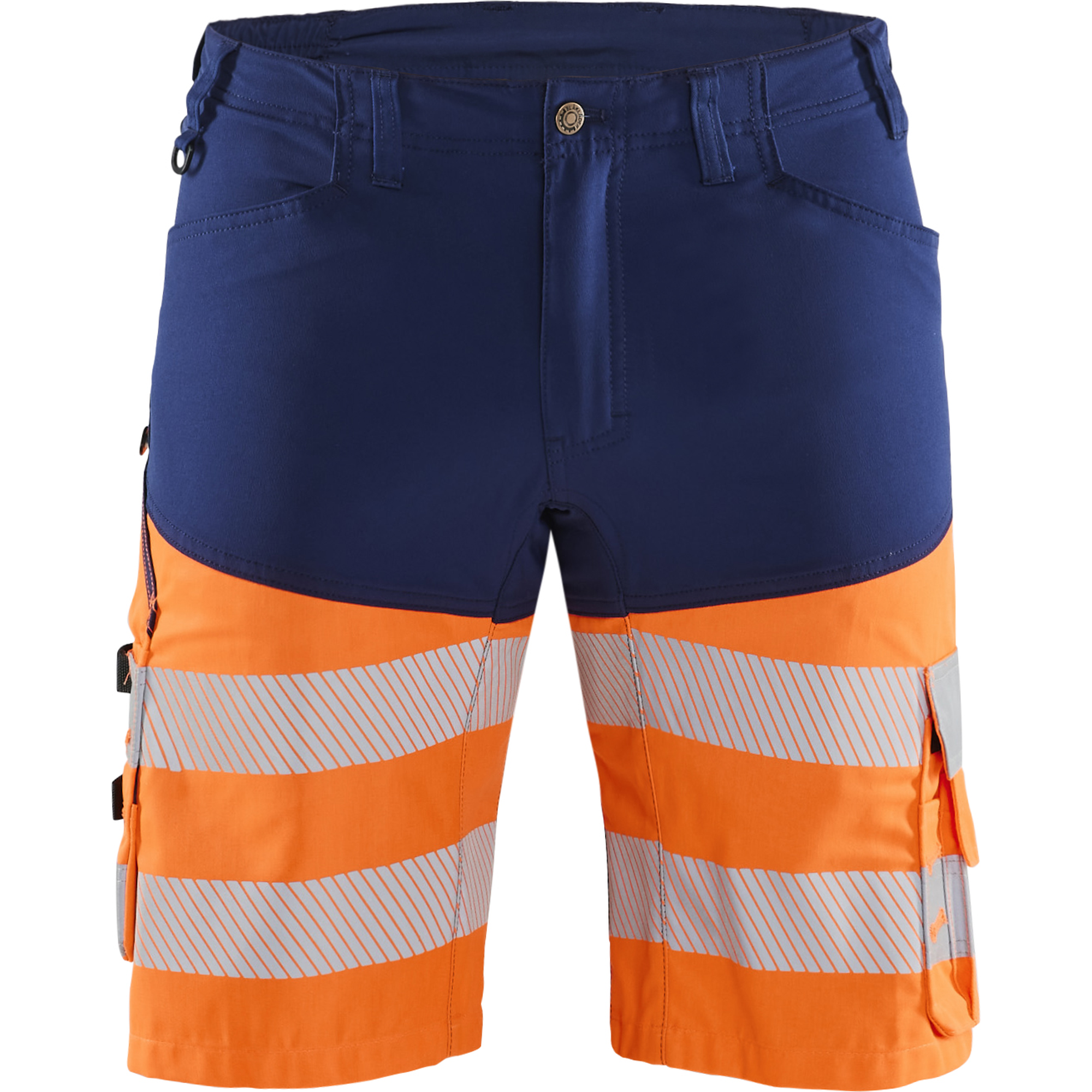 Blaklader High Vis Stretch Shorts, Navy Blue/Orange