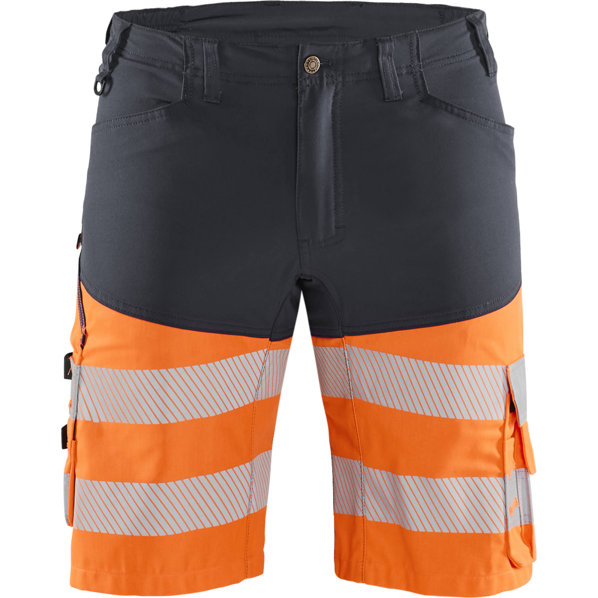 Blaklader High Vis Stretch Shorts, Medium Grey/Orange