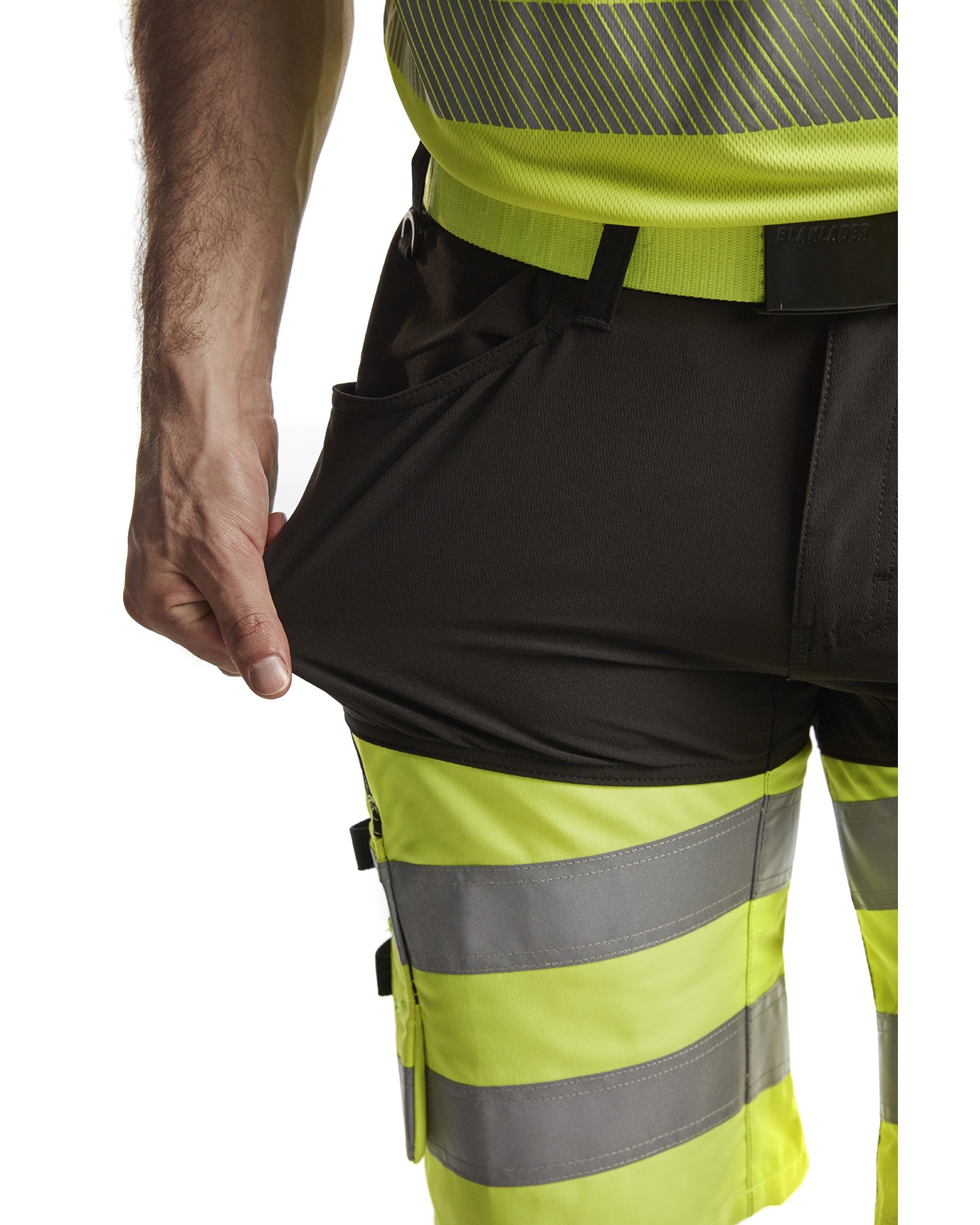 Blaklader High Vis Stretch Shorts, Black/Yellow (6)
