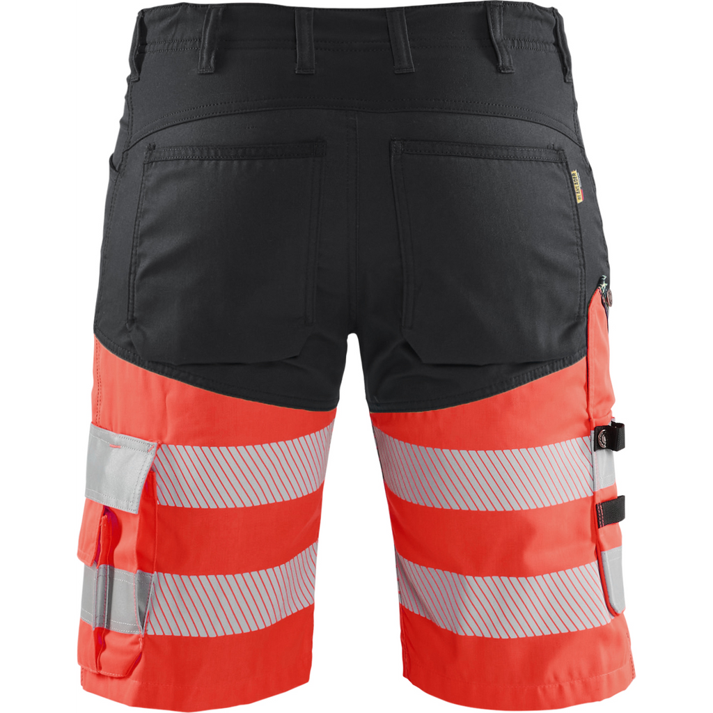 Blaklader High Vis Stretch Shorts, Black/High Vis Red (4)
