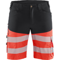 Blaklader High Vis Stretch Shorts, Black/High Vis Red