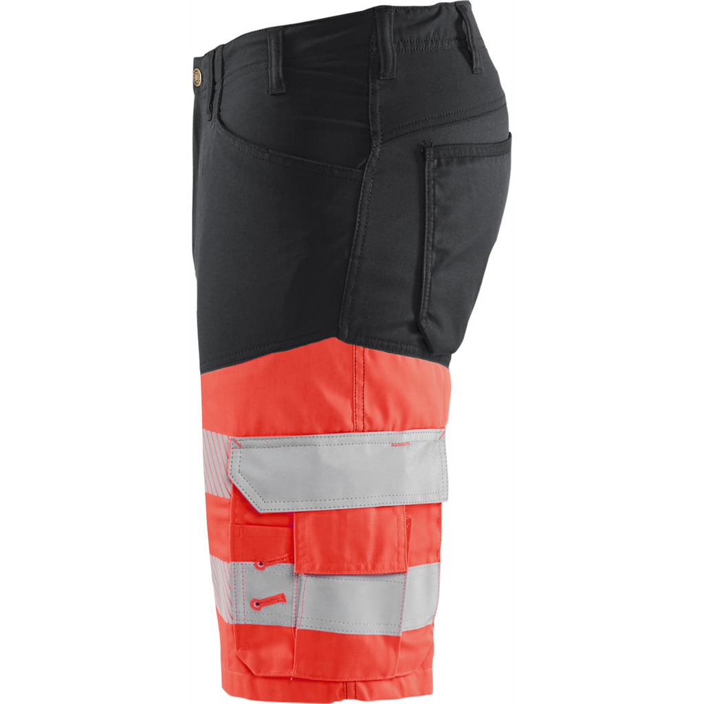 Blaklader High Vis Stretch Shorts, Black/High Vis Red (3)