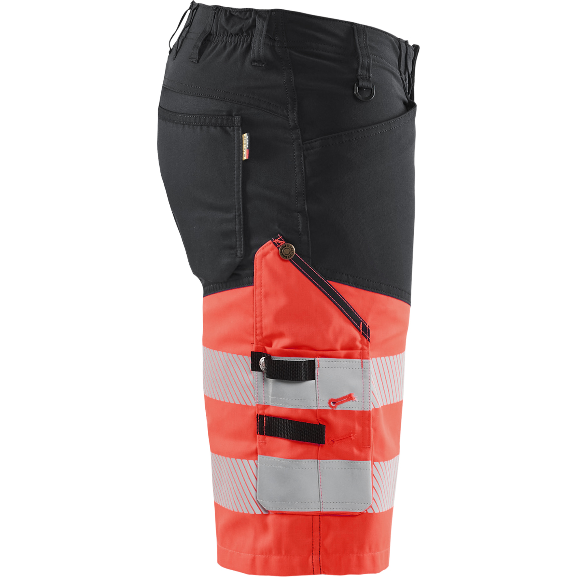 Blaklader High Vis Stretch Shorts, Black/High Vis Red (2)