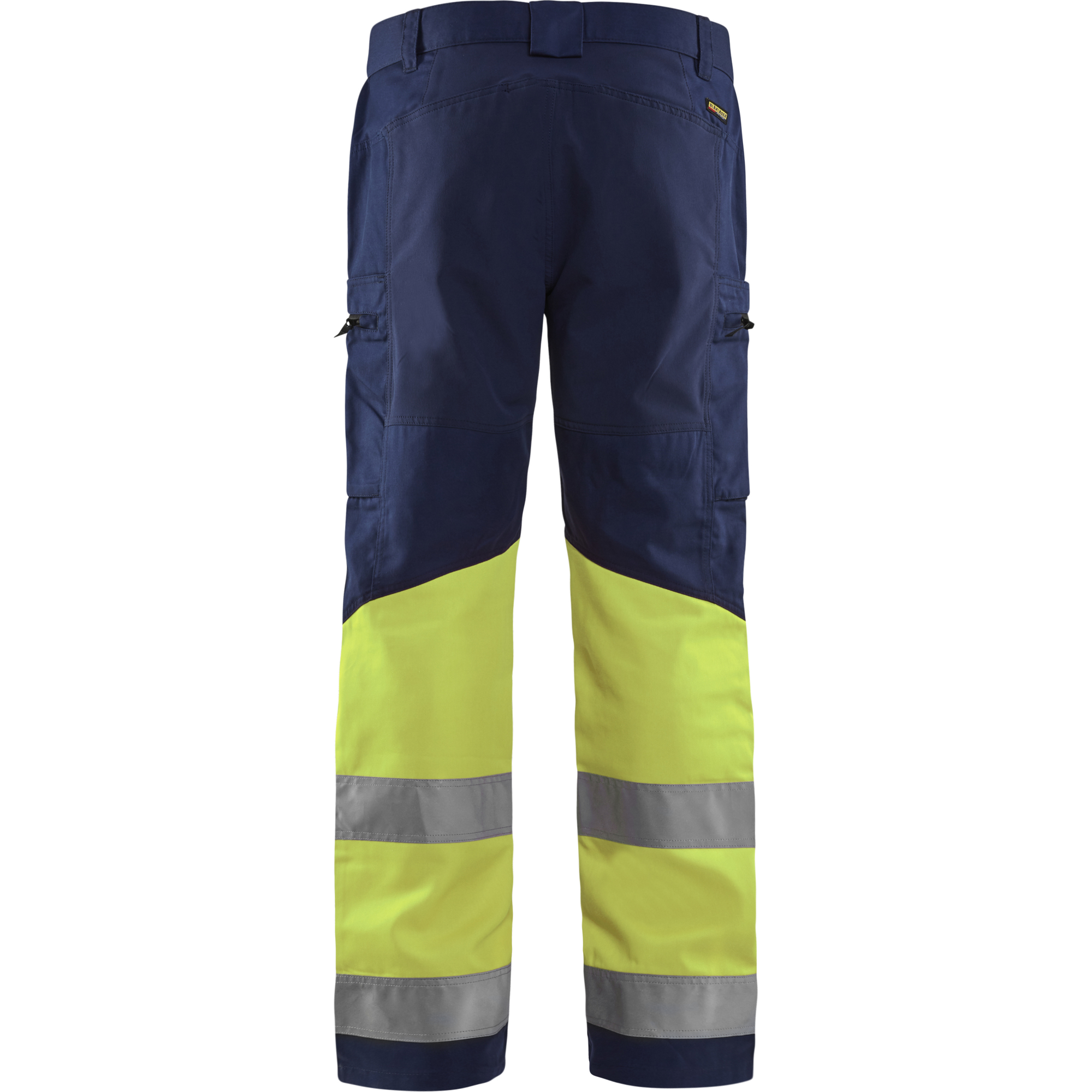 Blaklader High Vis Stretch Work Trousers, Navy Blue/ Yellow (4)