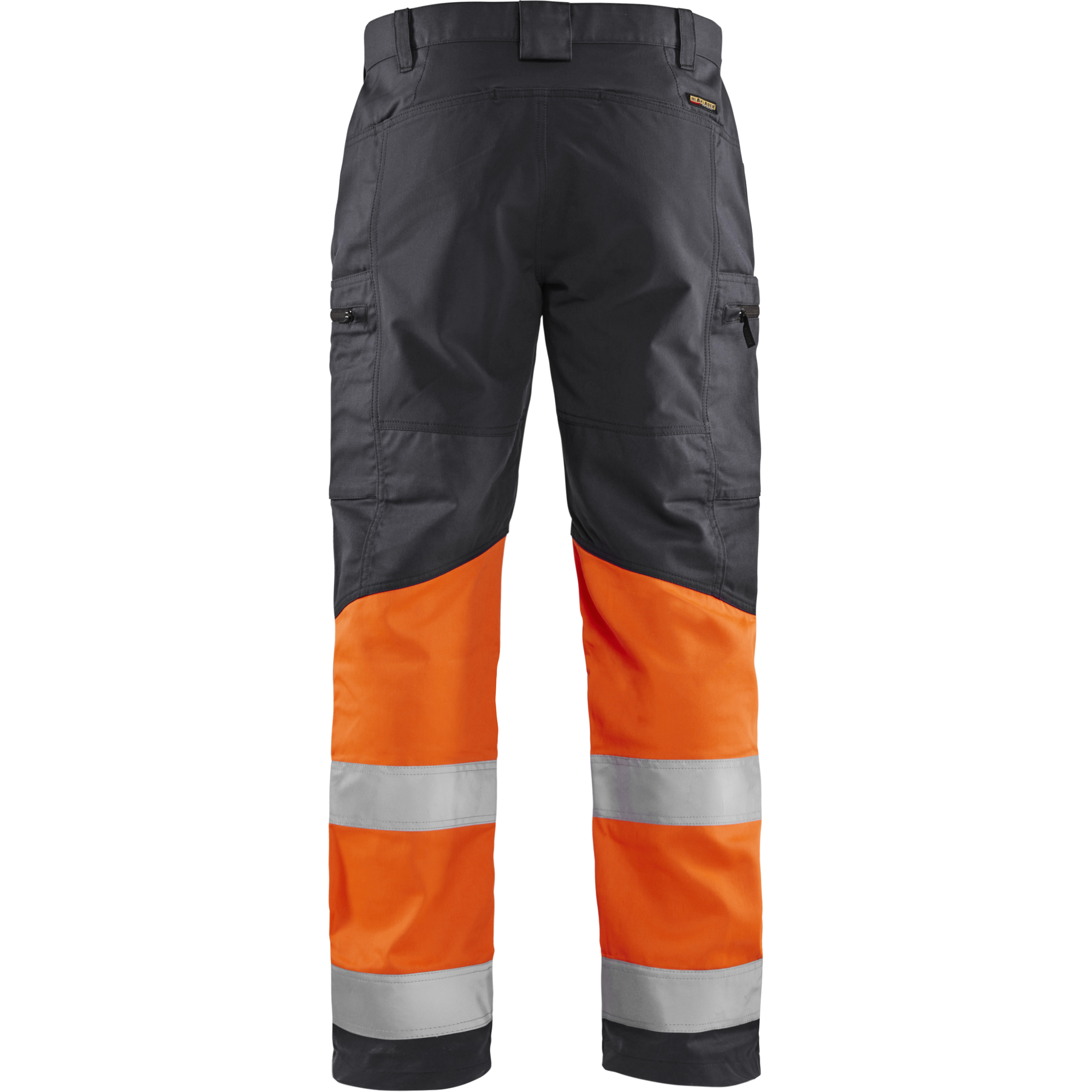 Blaklader High Vis Stretch Work Trousers, Mid Grey/Orange (4)
