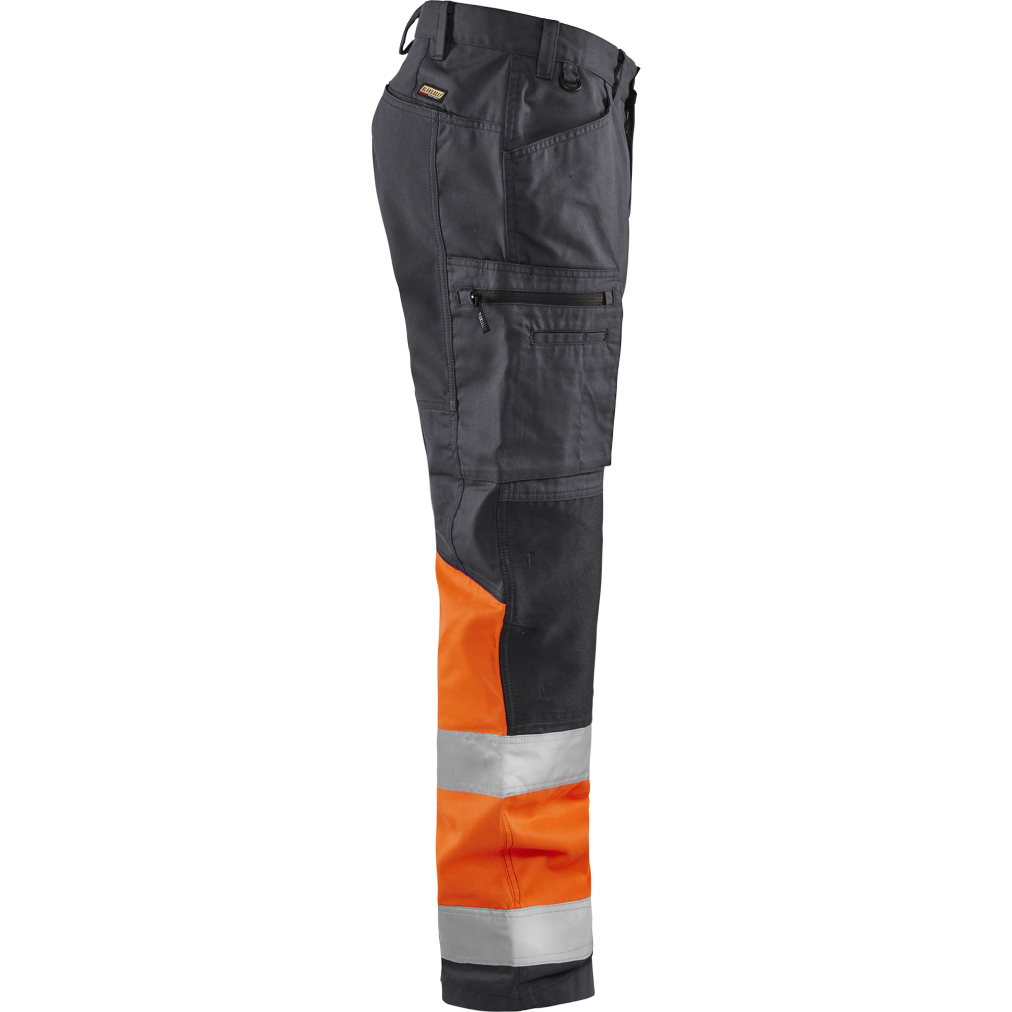 Blaklader High Vis Stretch Work Trousers, Mid Grey/Orange (2)