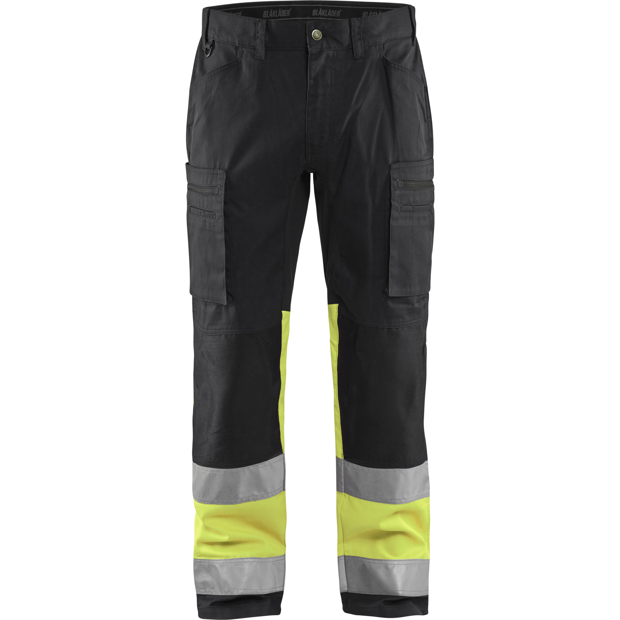Blaklader High Vis Stretch Work Trousers, Black/Yellow