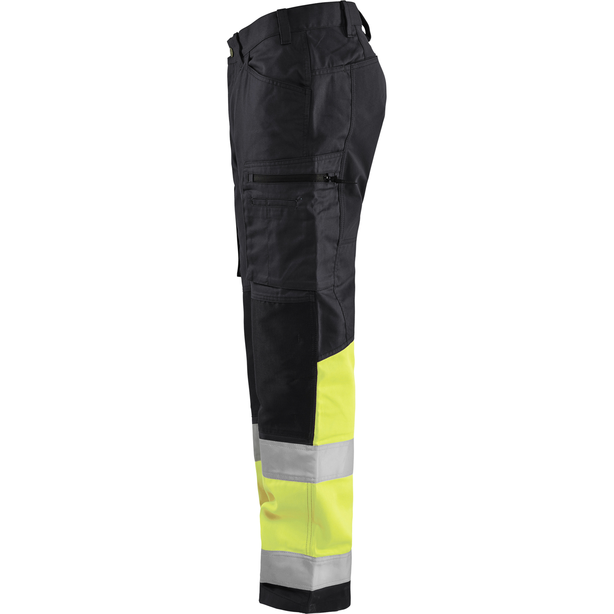 Blaklader High Vis Stretch Work Trousers, Black/Yellow (3)