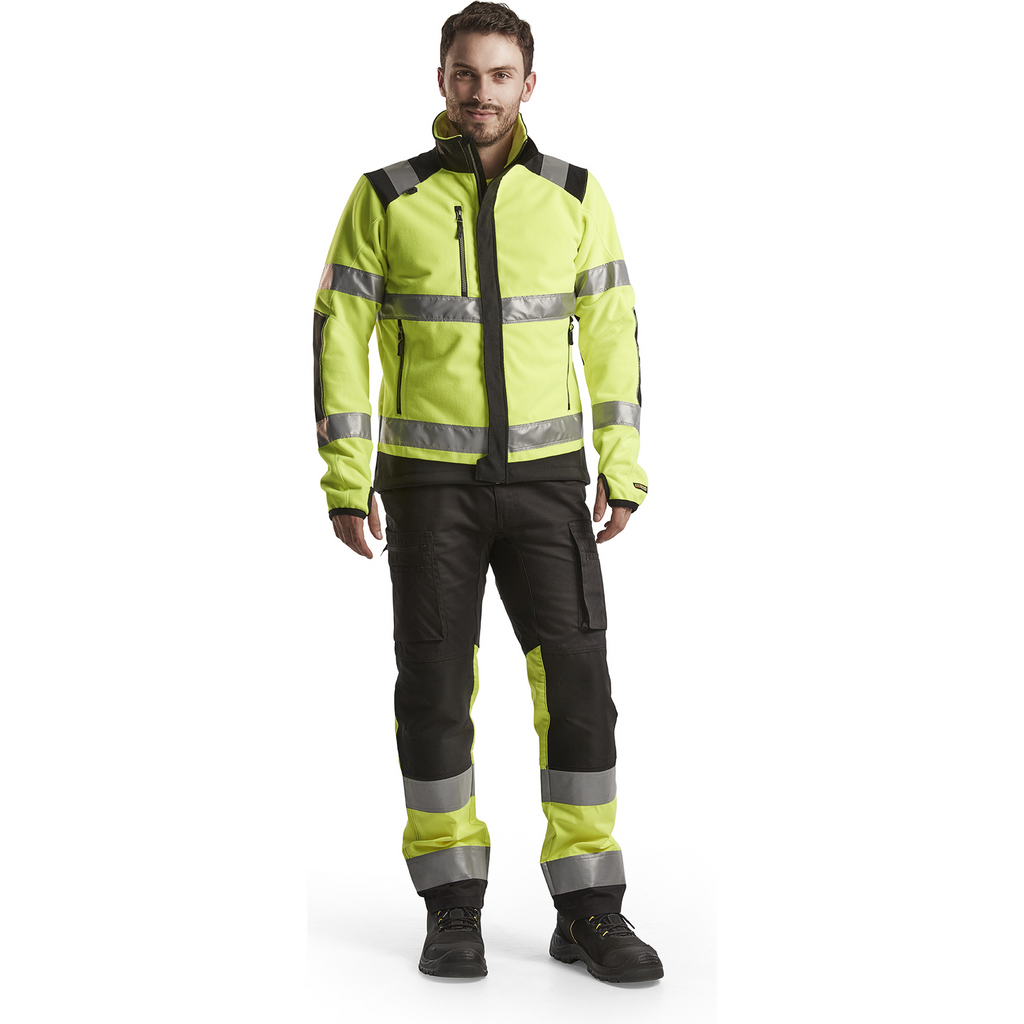 Blaklader High Vis Stretch Work Trousers, Black/Yellow (5)