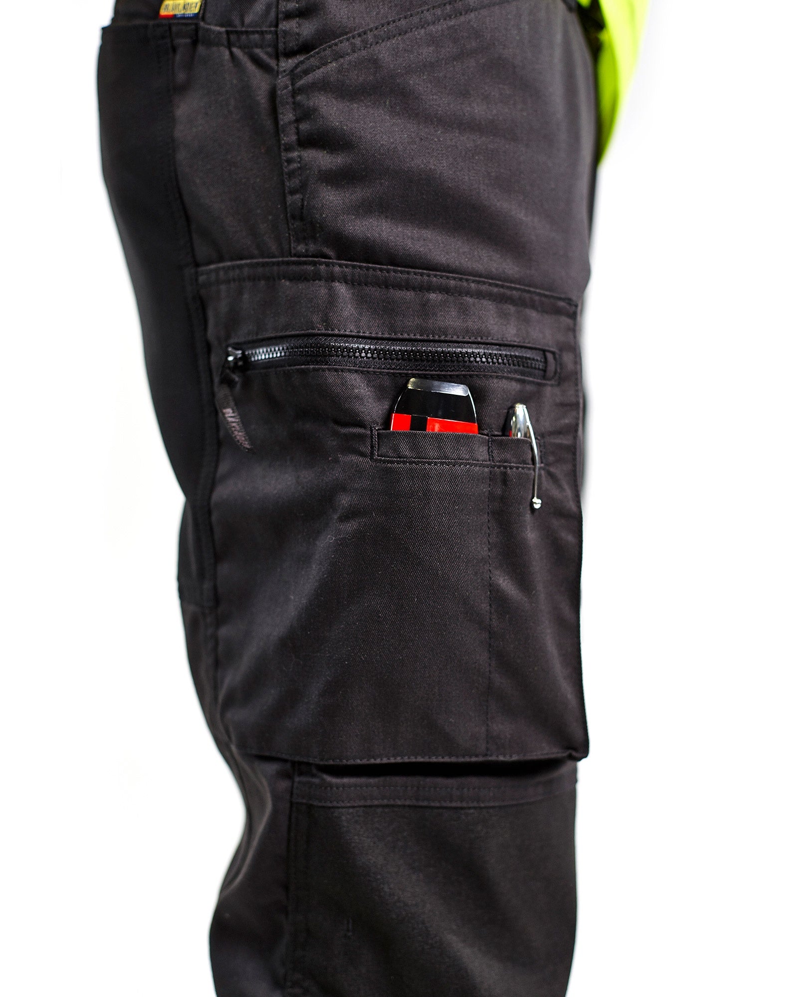 Blaklader High Vis Stretch Work Trousers, Black/Yellow (6)