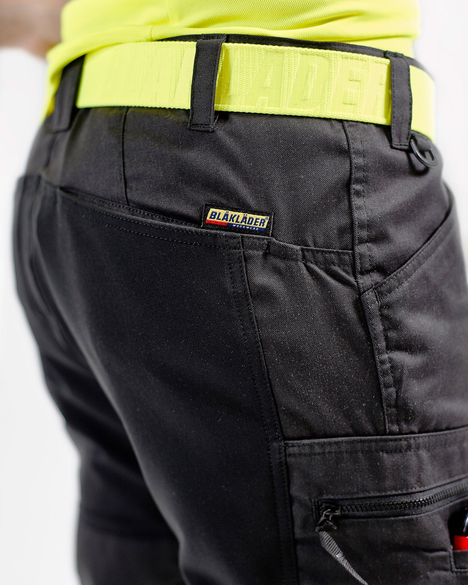 Blaklader High Vis Stretch Work Trousers, Black/Yellow (7)