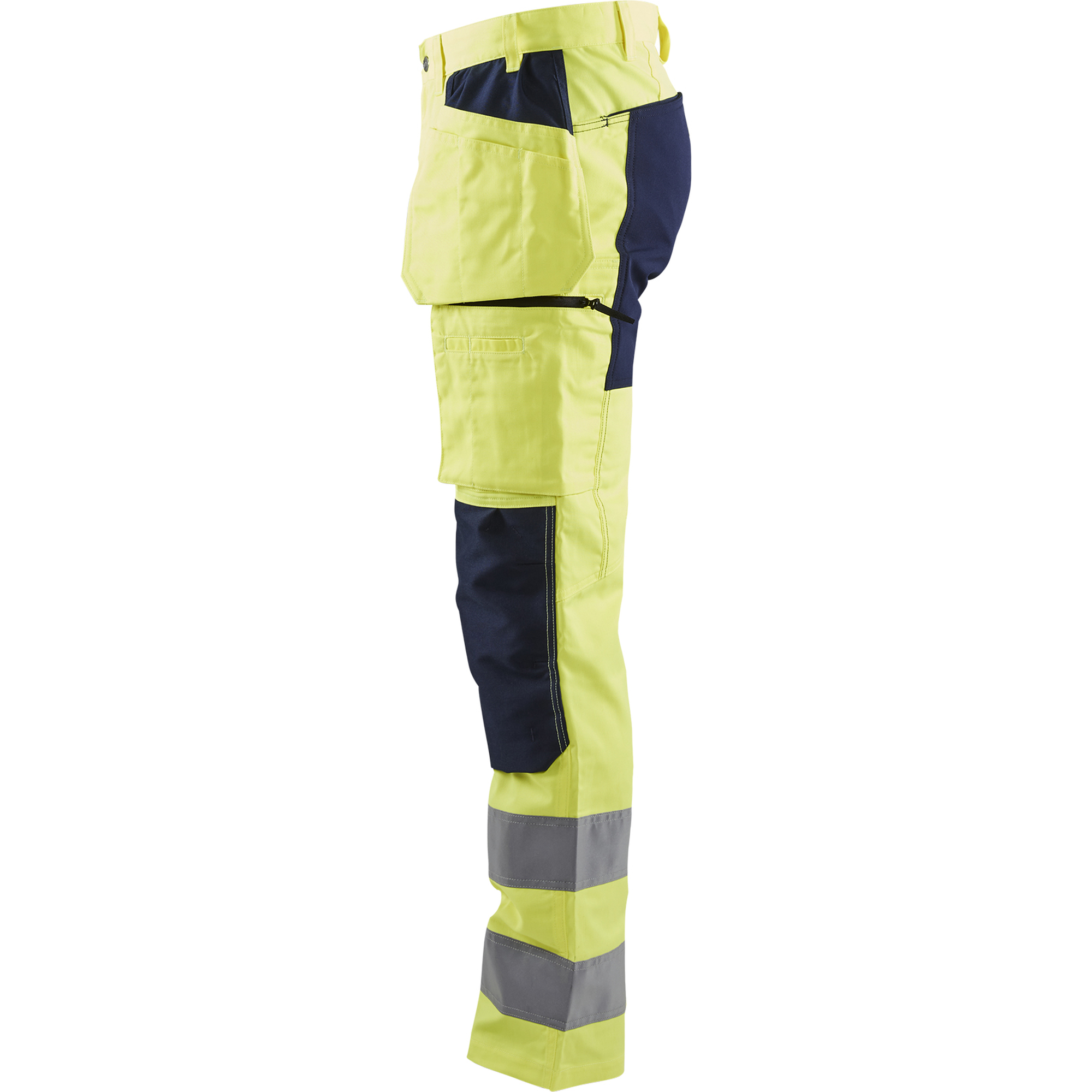 Blaklader High Vis Stretch Work Trousers, Yellow/Navy Blue (3)