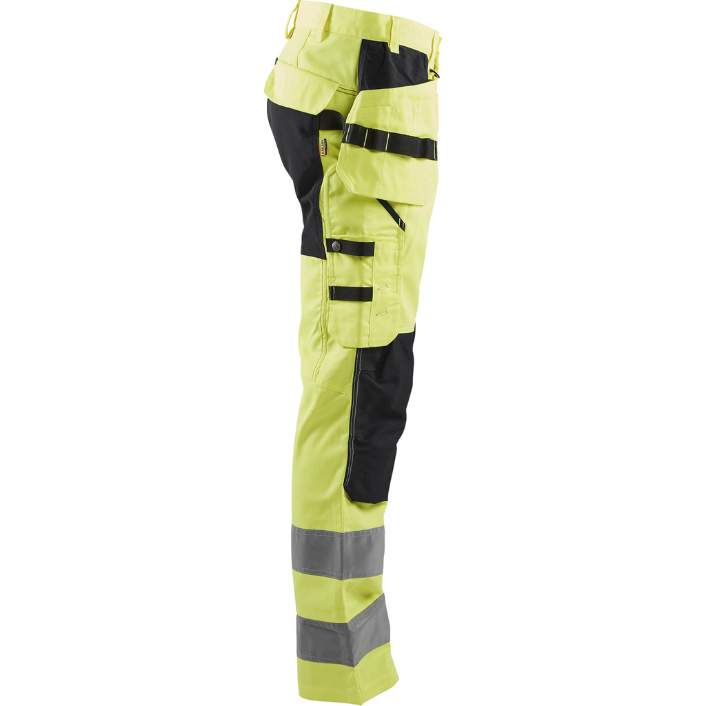 Blaklader High Vis Stretch Work Trousers, Yellow/Black (2)