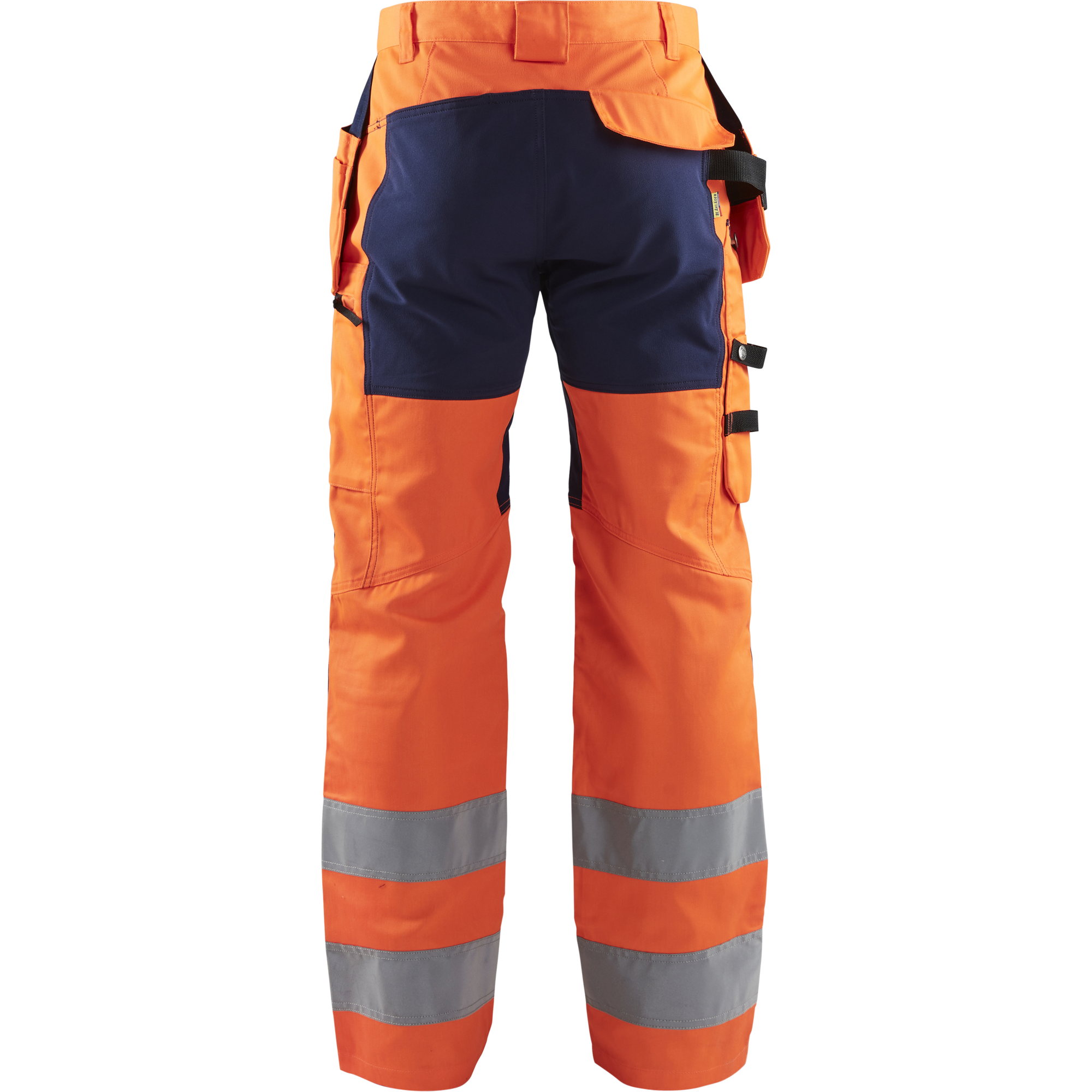 Blaklader High Vis Stretch Work Trousers, Orange/Navy Blue (3)