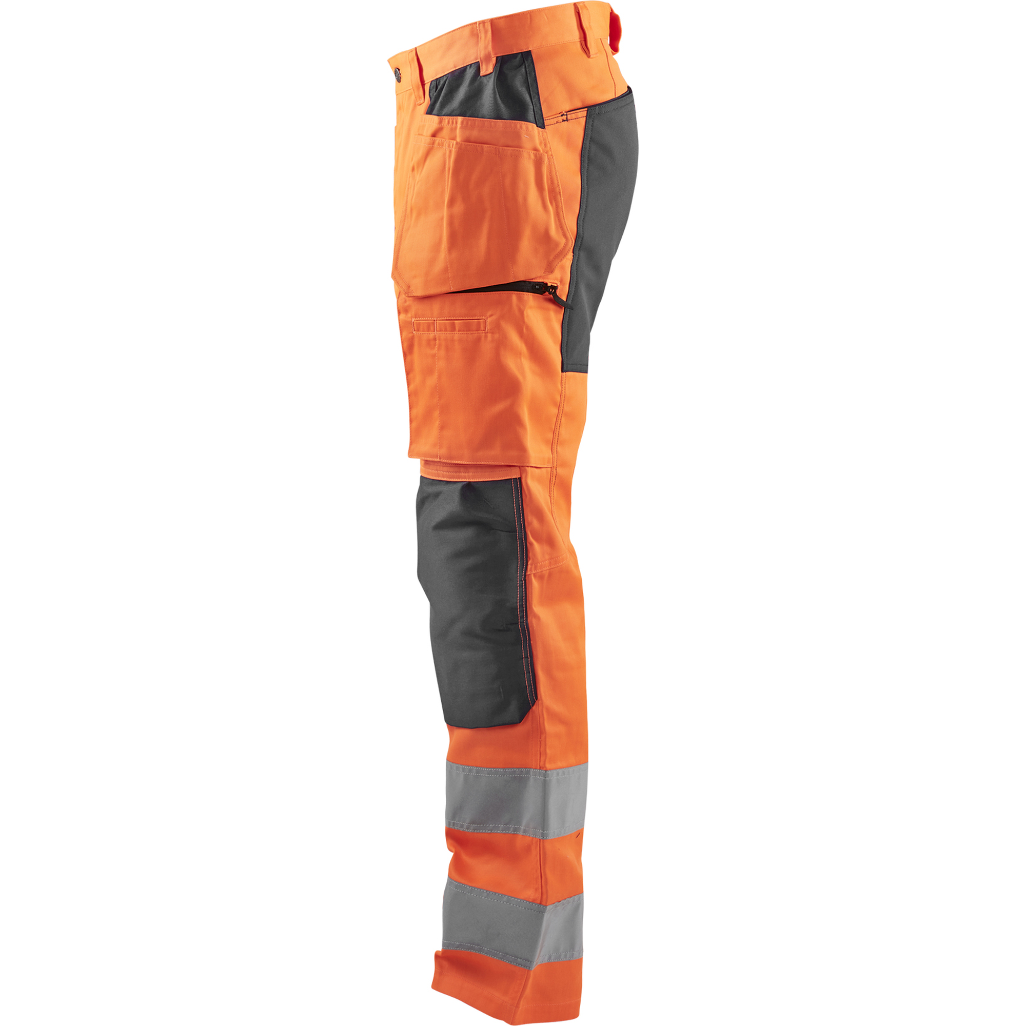 Blaklader High Vis Stretch Work Trousers, Orange/Medium Grey (2)