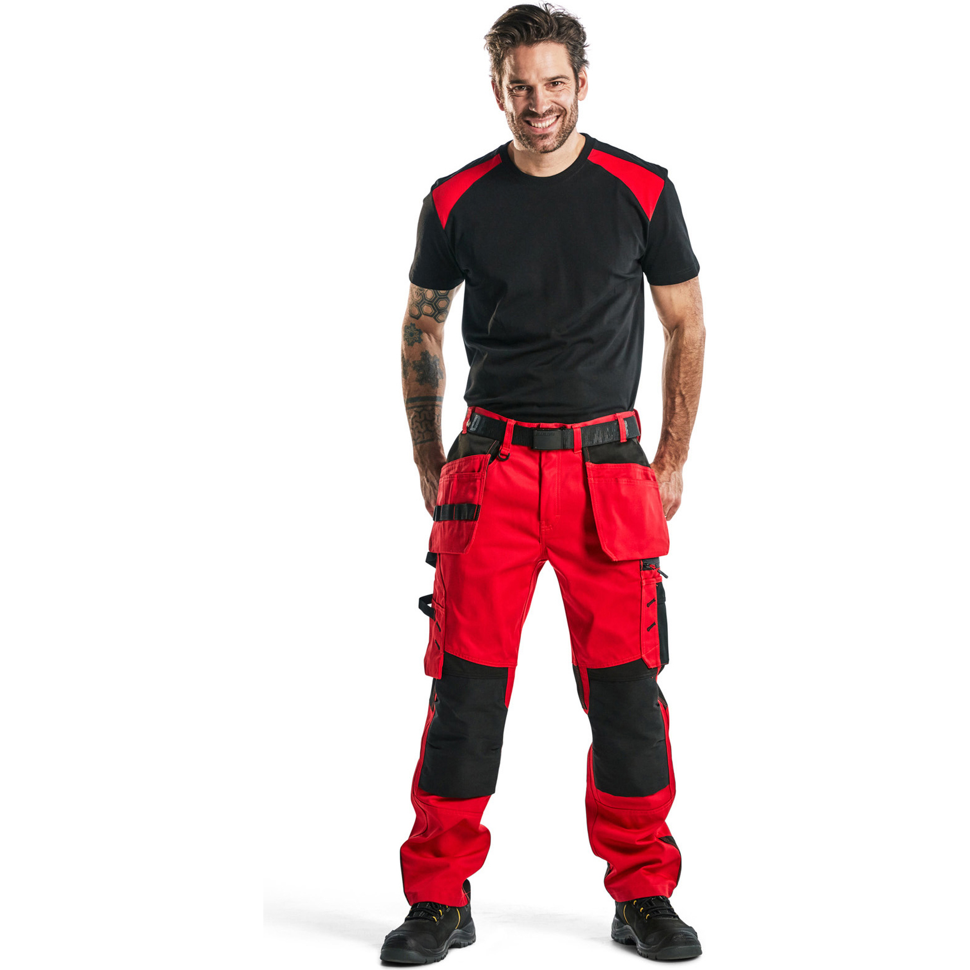 Blaklader Craftsman Work Trousers, Red/Black (5)