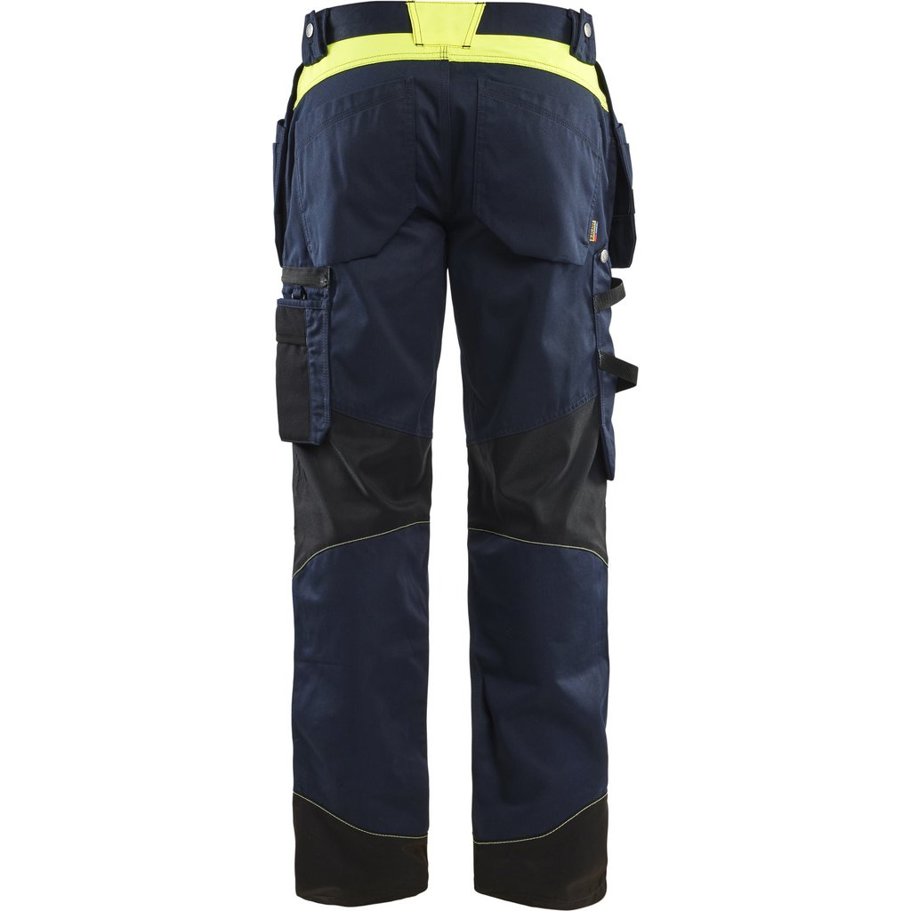 Blaklader Craftsman Work Trousers, Dark Navy/Yellow (4)