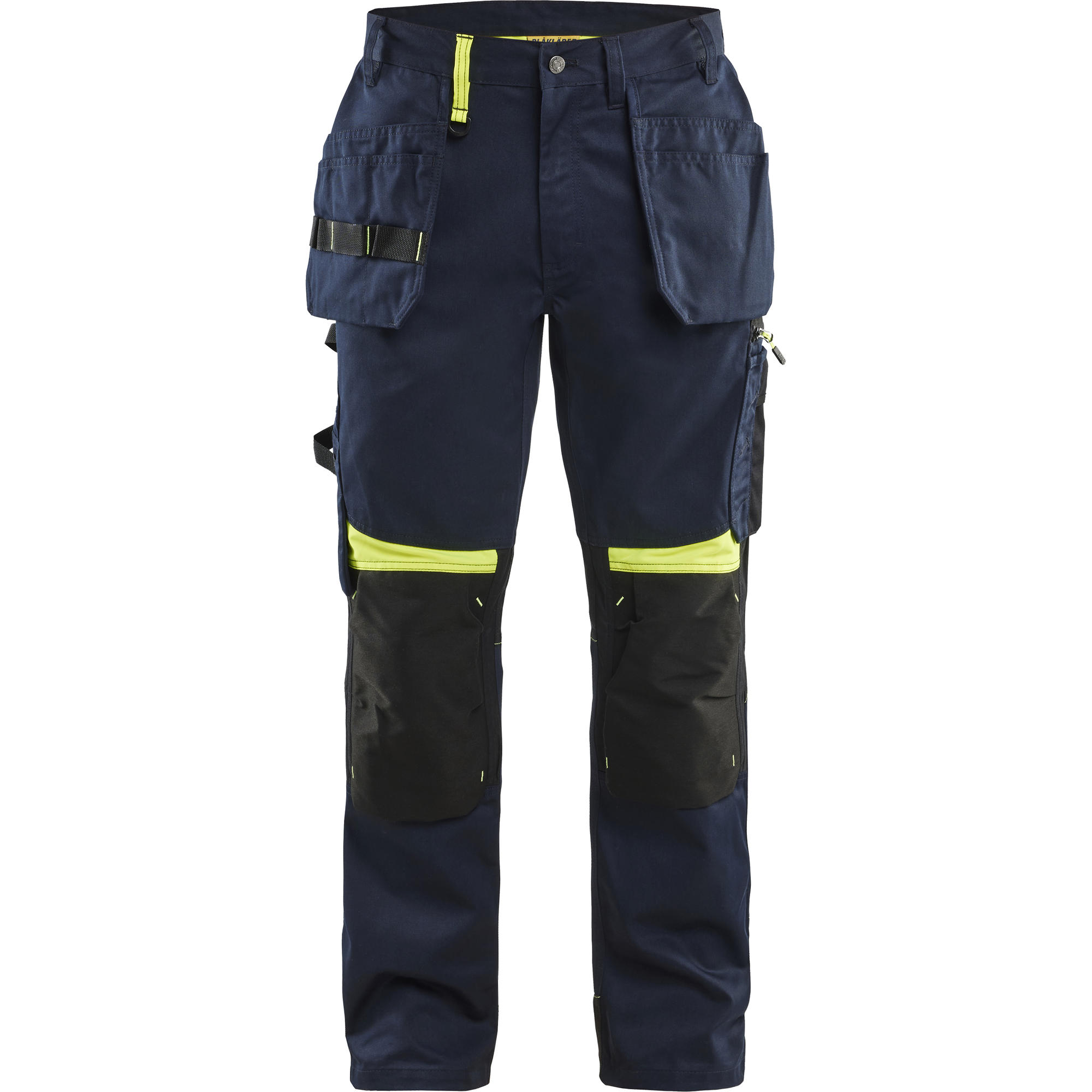 Blaklader Craftsman Work Trousers, Dark Navy/Yellow