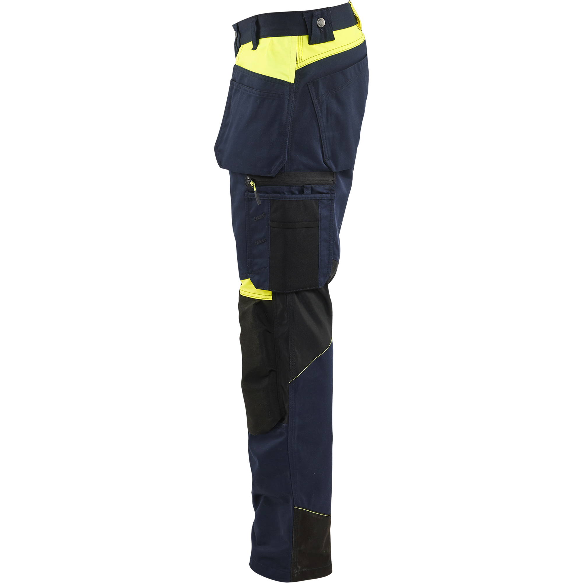 Blaklader Craftsman Work Trousers, Dark Navy/Yellow (3)