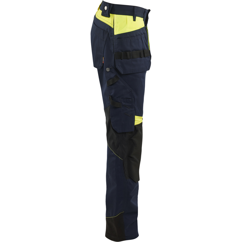 Blaklader Craftsman Work Trousers, Dark Navy/Yellow (2)