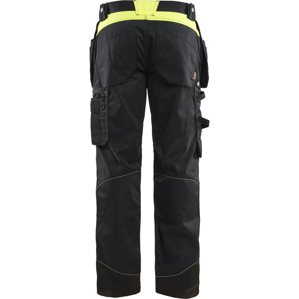 Blaklader Craftsman Work Trousers, Black/Yellow (4)