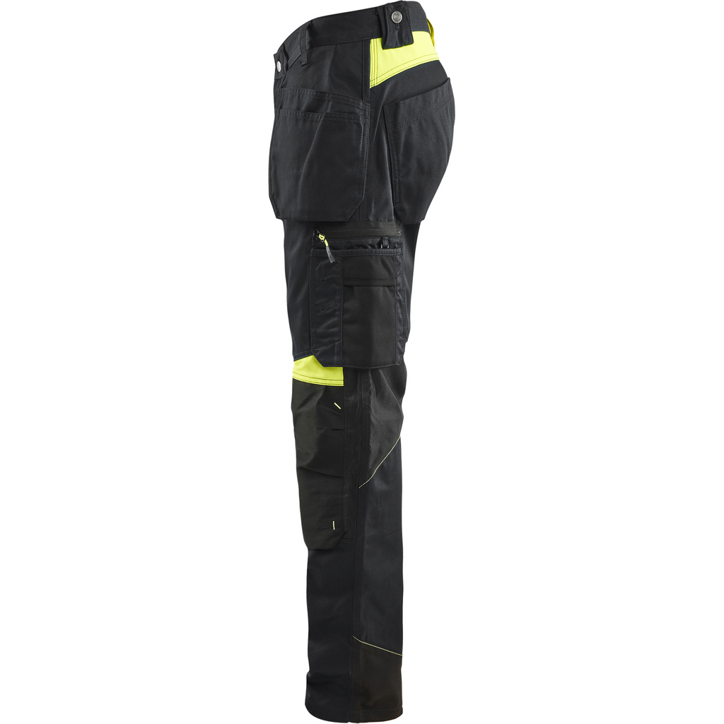 Blaklader Craftsman Work Trousers, Black/Yellow (3)