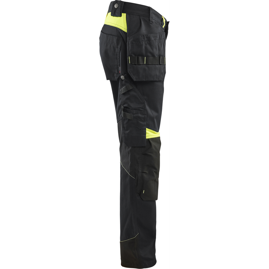 Blaklader Craftsman Work Trousers, Black/Yellow (2)