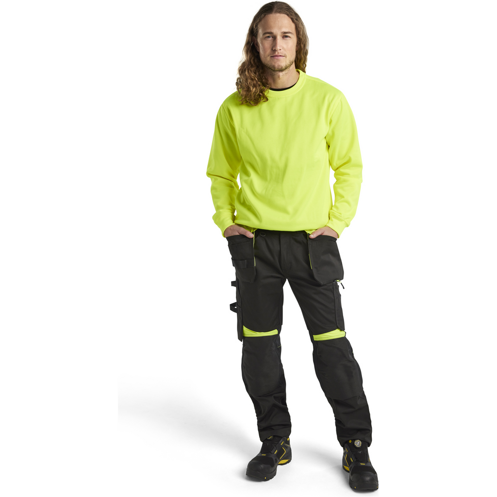 Blaklader Craftsman Work Trousers, Black/Yellow (5)